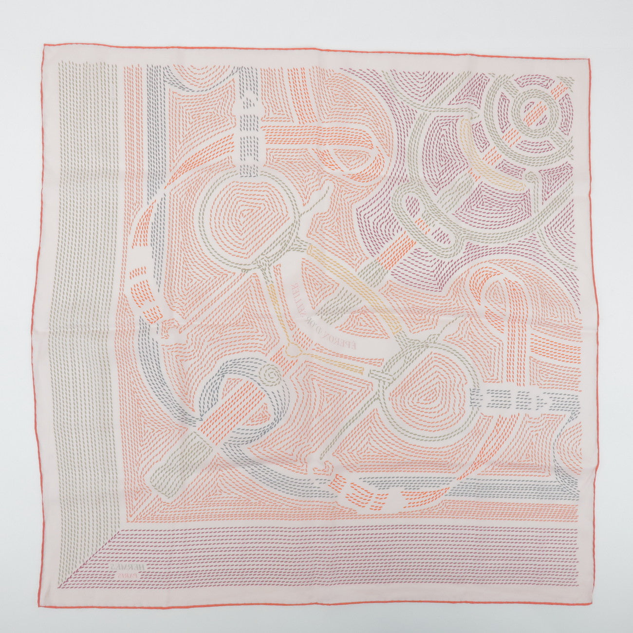 HERMES Carre 70 Silk 100% Set of 2 Scarves Red Pink