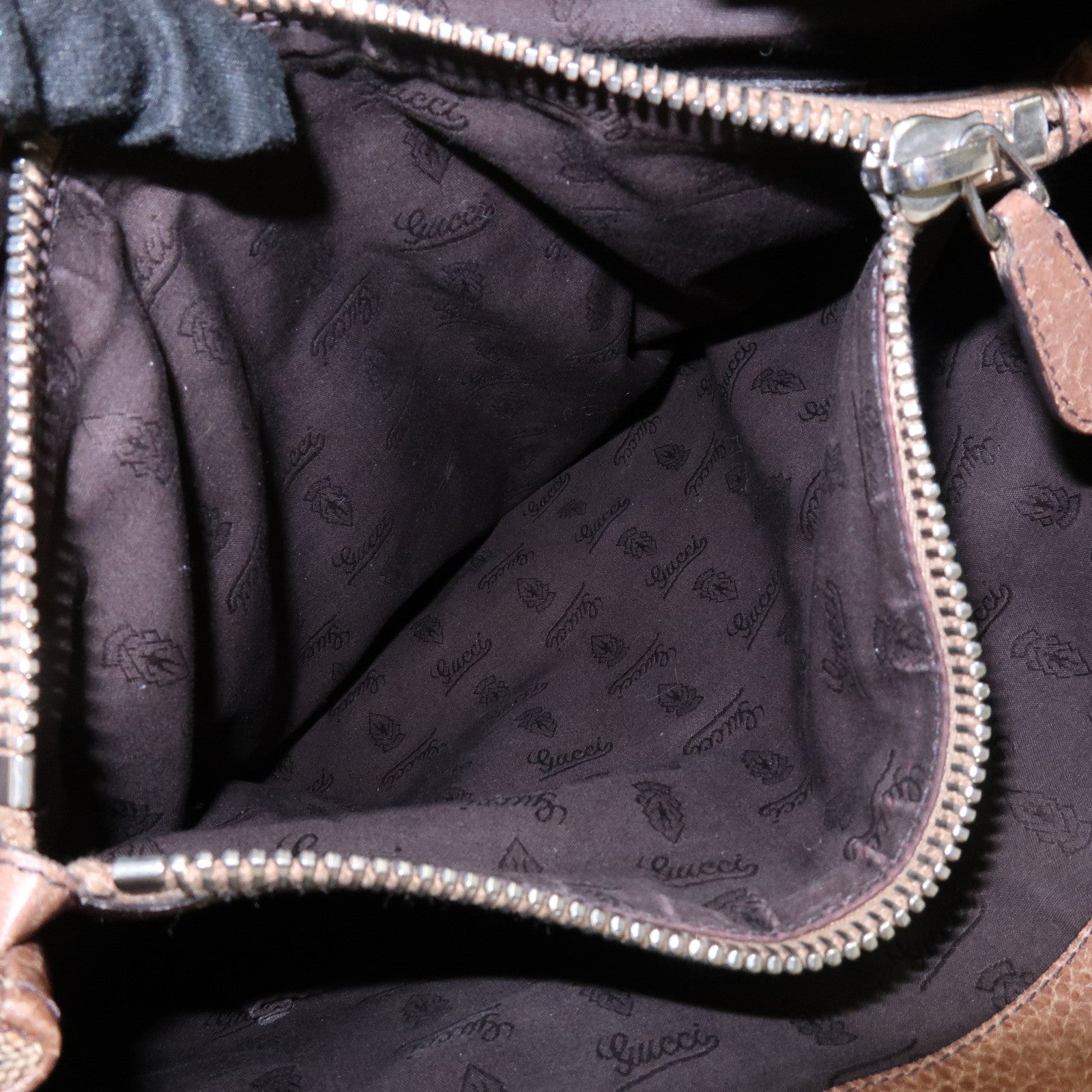 GUCCI Bamboo GG Canvas Leather Tote Bag Shoulder Bag Beige 232946