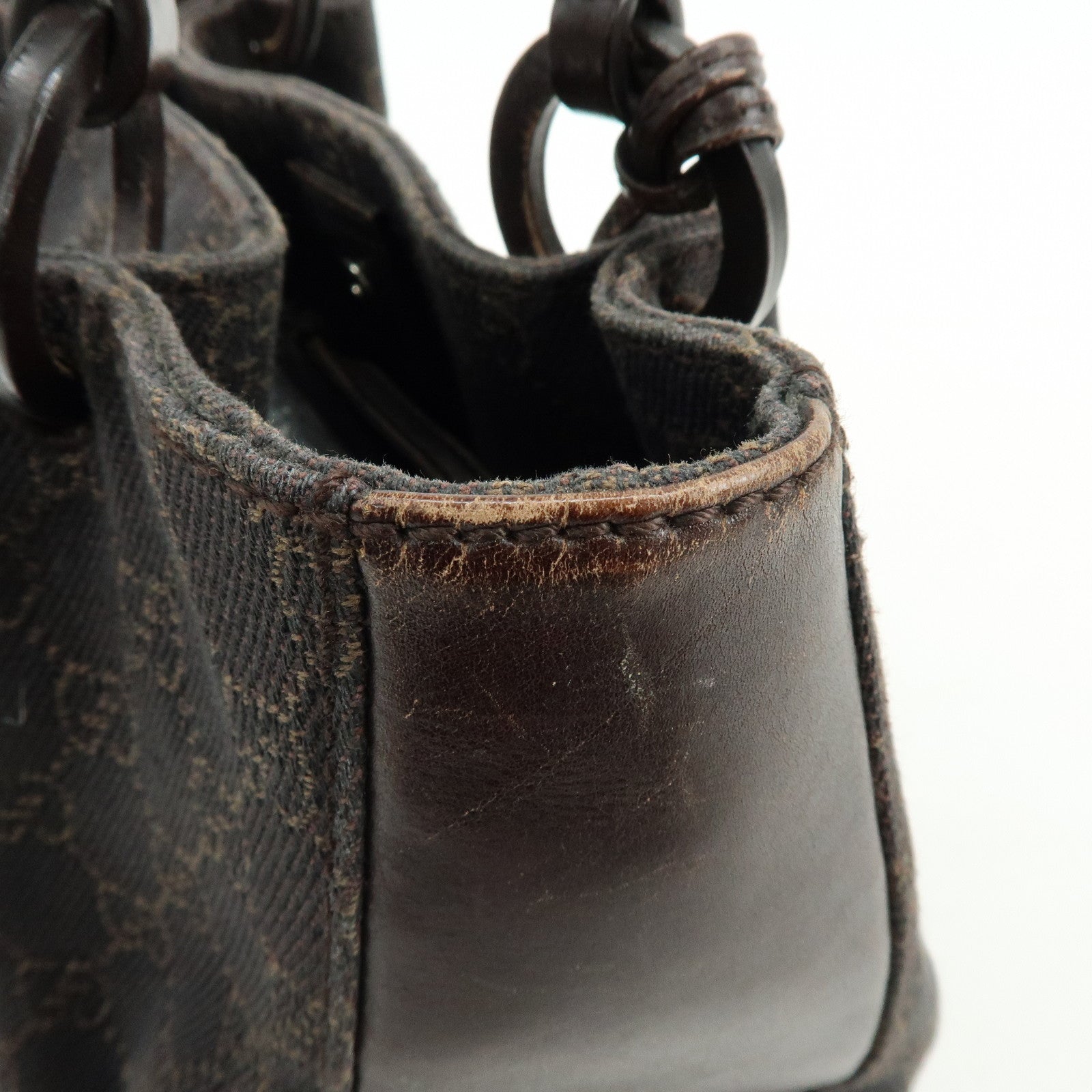 GUCCI GG Monogram Canvas Leather Shoulder Hand Bag Brown 101919