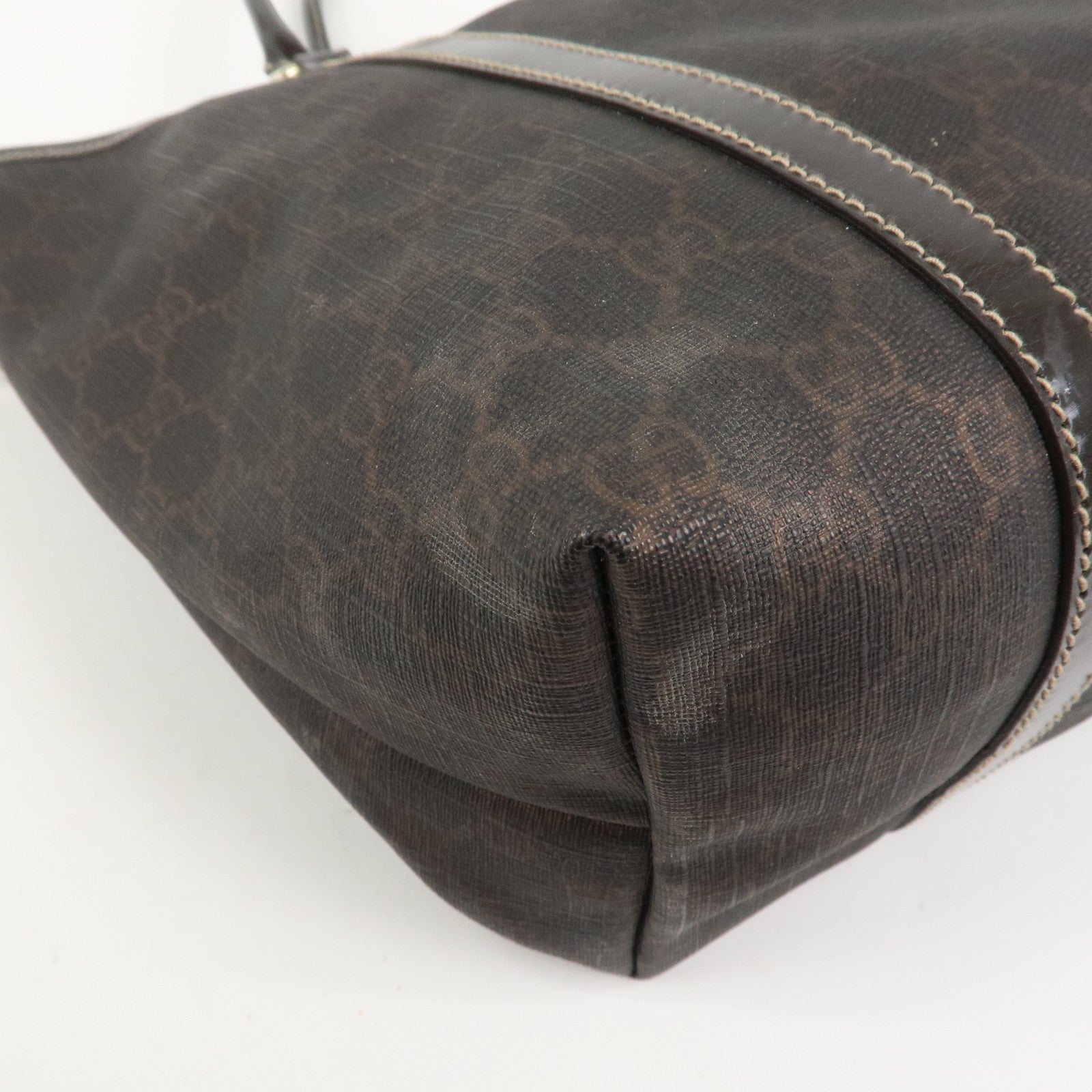 GUCCI GG Supreme Tote Bag Shoulder Bag Dark Brown 197953