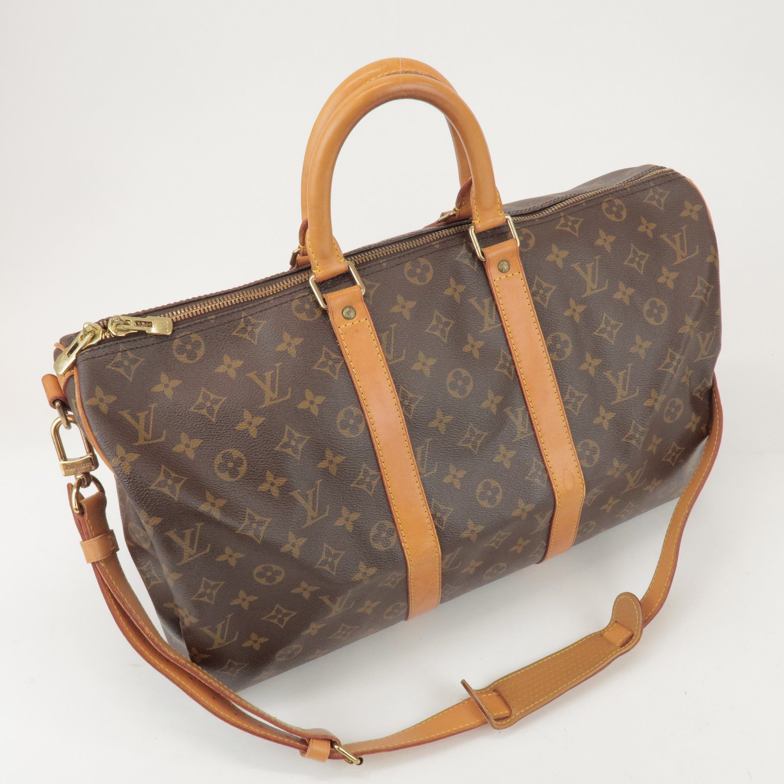Louis Vuitton Monogram Keep All Bandouliere 45 Boston Bag M41418