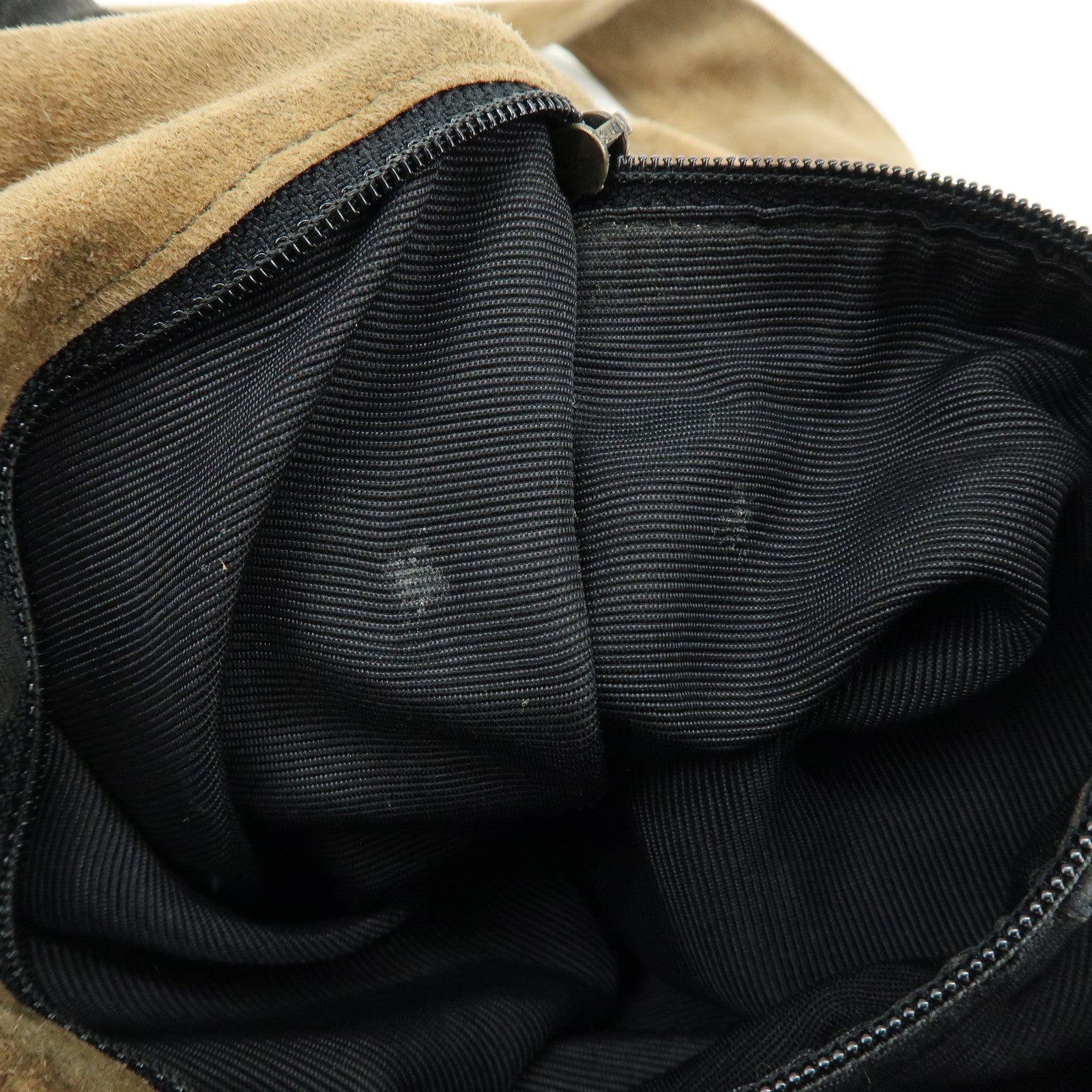 CHANEL Suede Patchwork Tote Bag Shoulder Bag Brown