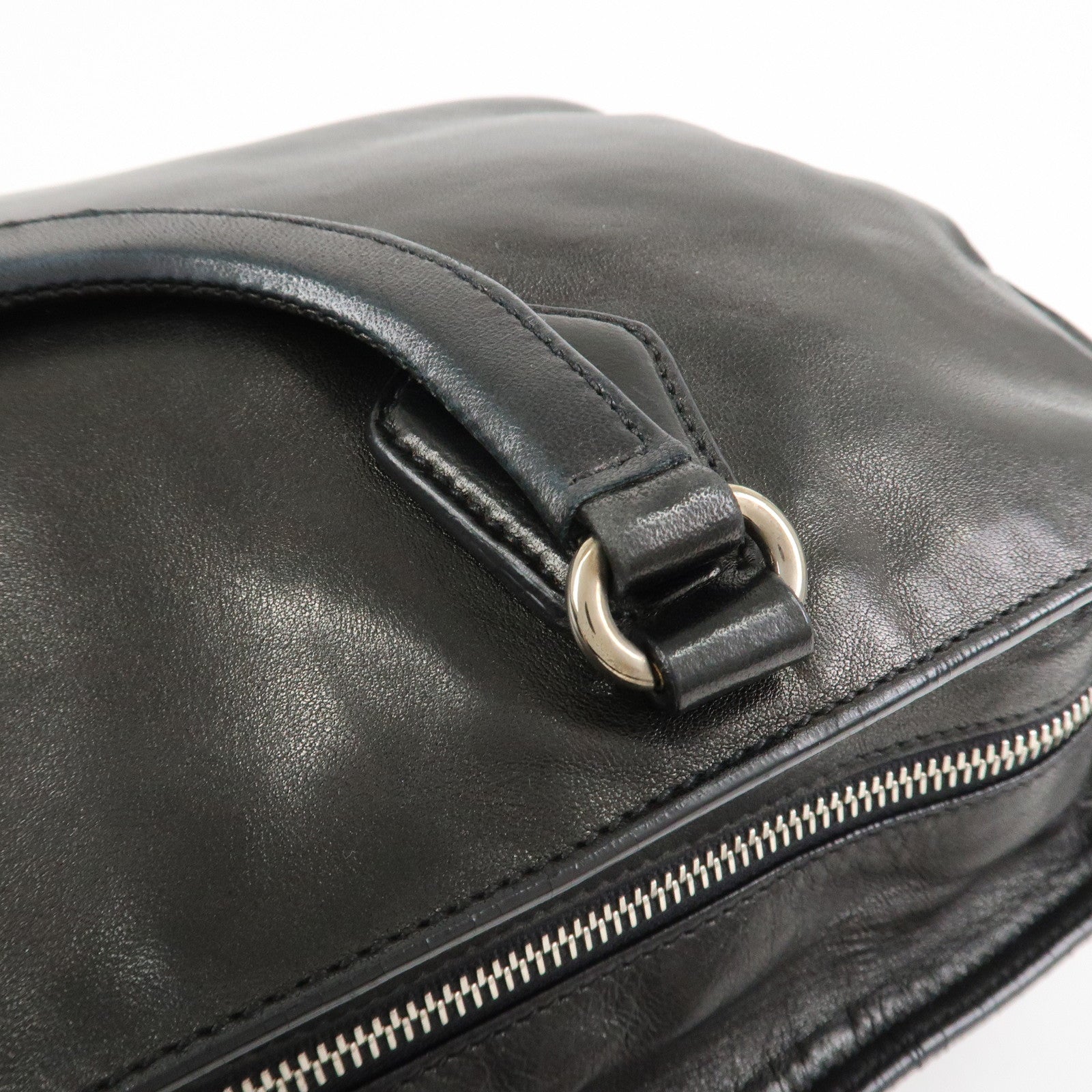 PRADA Logo Nappa Leather 2Way Bag Hand Bag Shoulder Bag Black