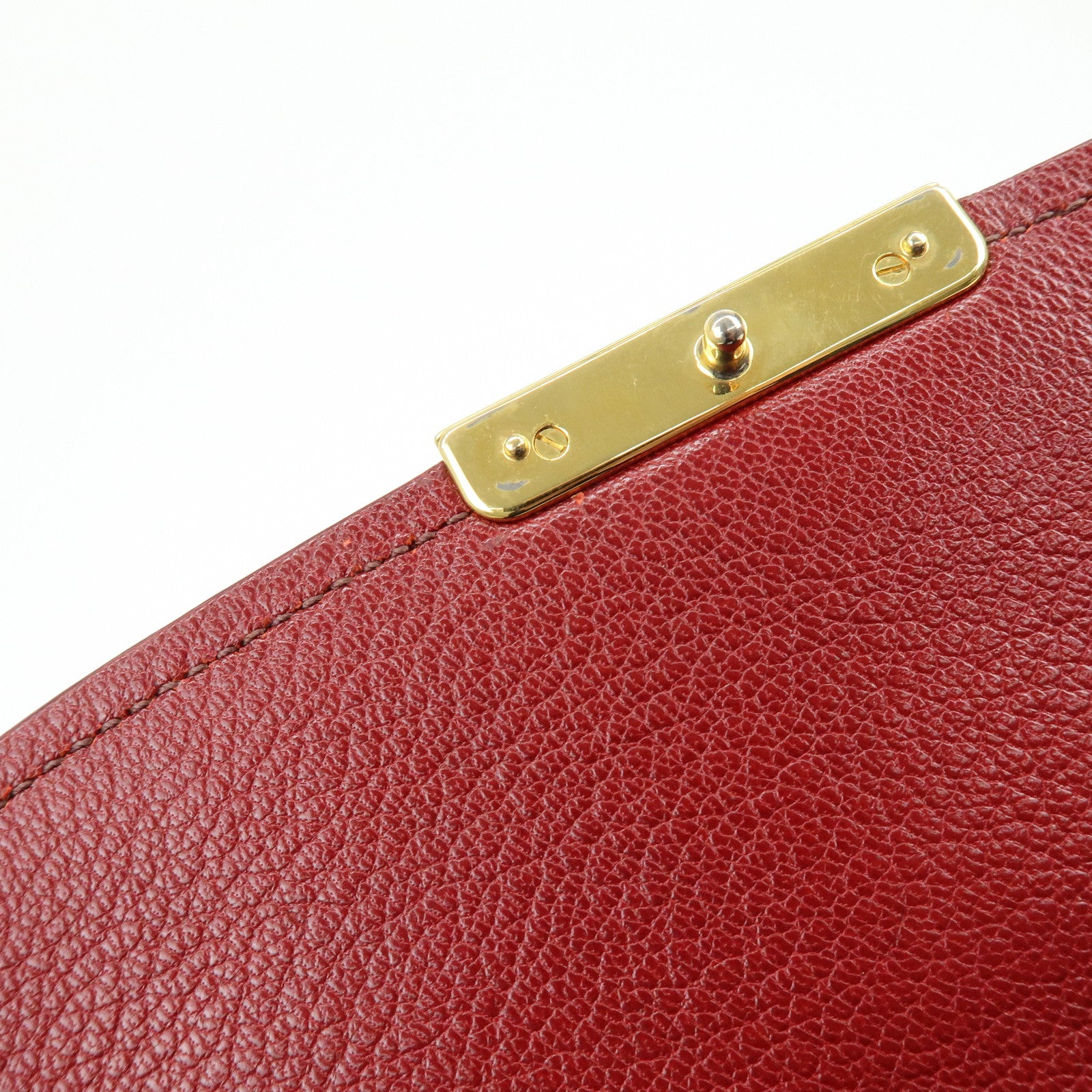 MIU MIU Madras Leather 2Way Bag Hand Bag Shoulder Bag Red Orange