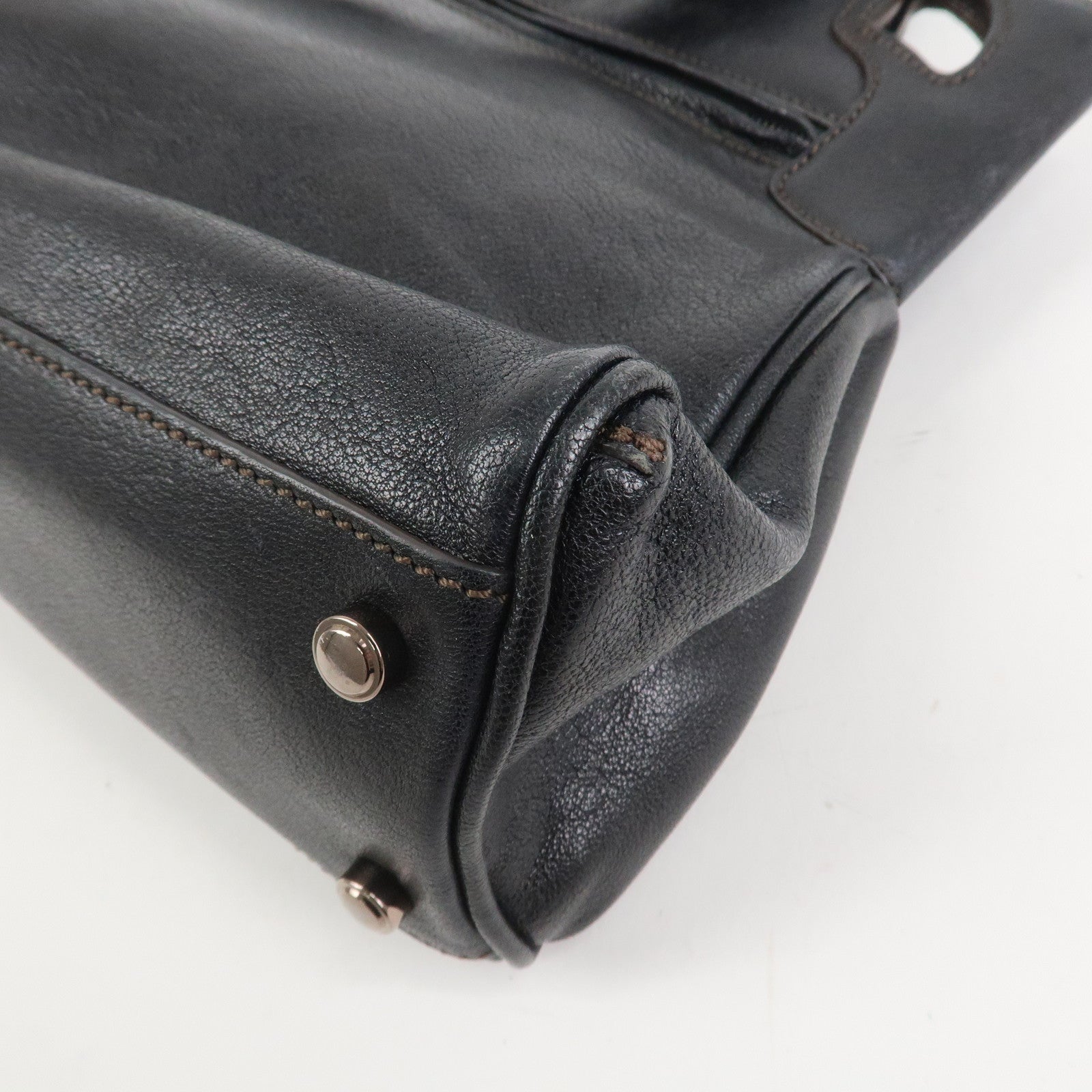 Cartier Marcello Leather Hand Bag Tote Bag Black