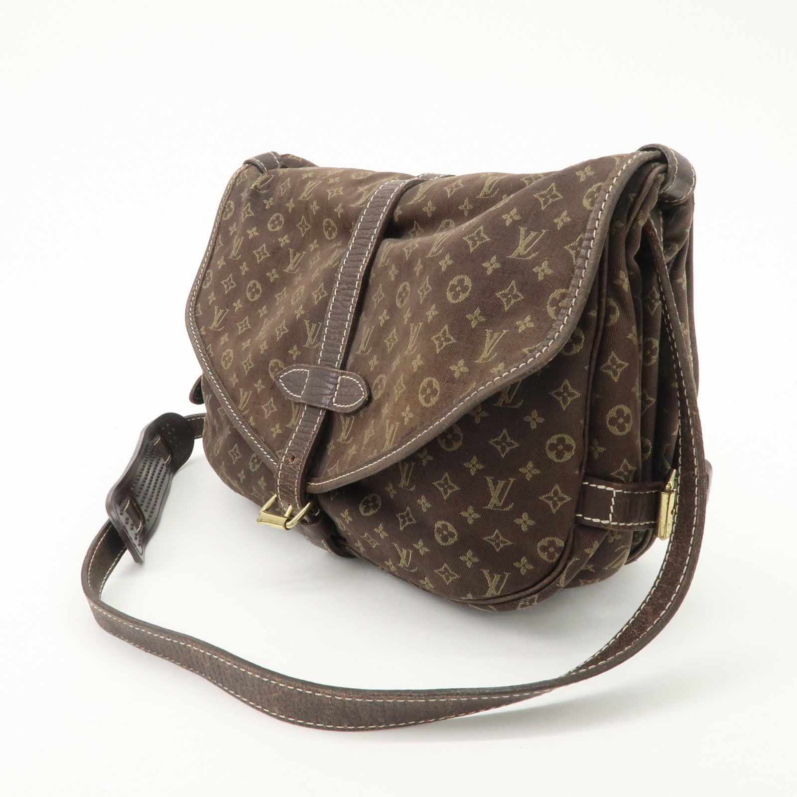 Louis Vuitton Monogram Mini Saumur 30 Hand Bag Brown Canvas Ｍ95227 Used