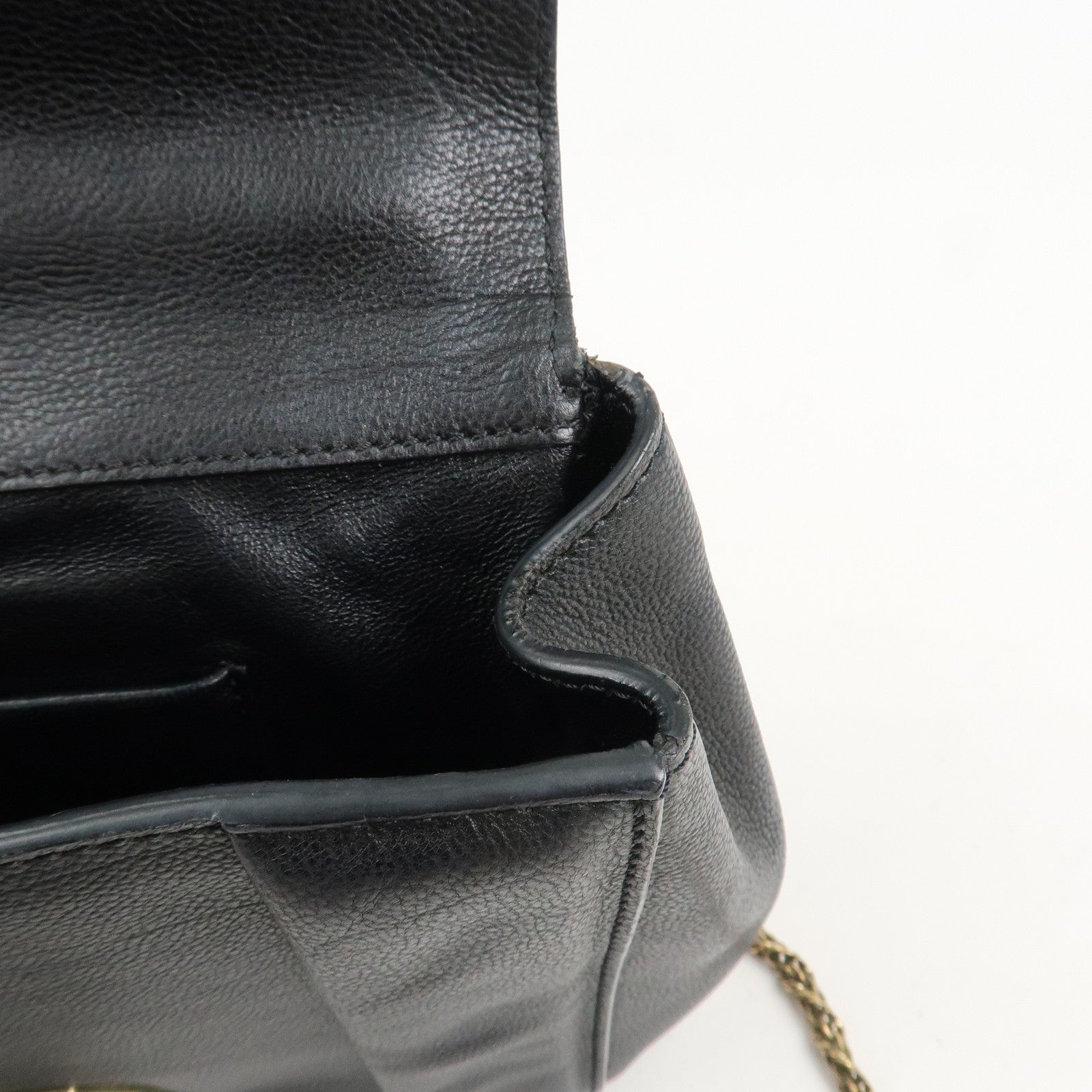 Chloe Elsie Leather Chain Shoulder Bag Hand Bag Black