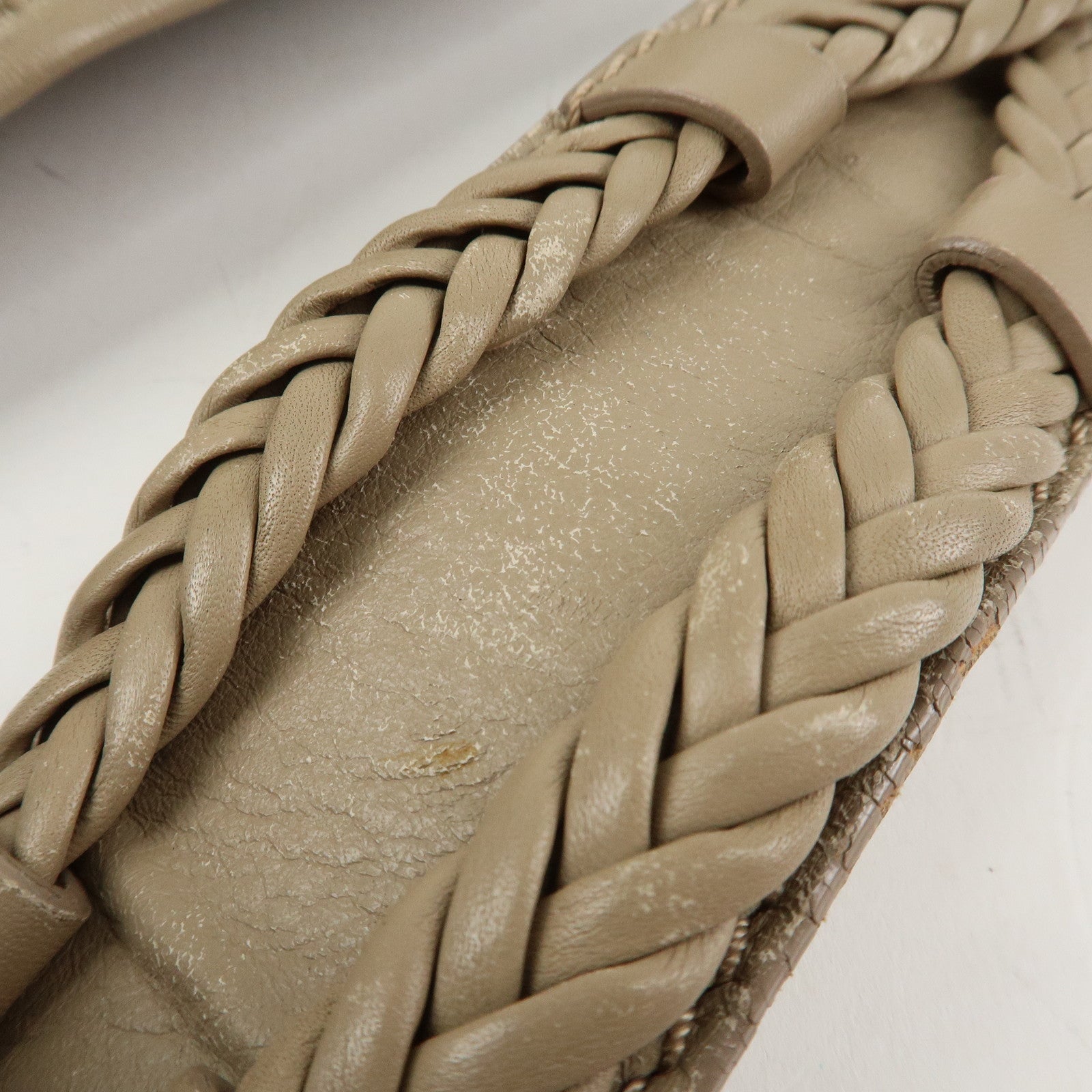 Christian Dior Trotter Canvas Leather Shoulder Bag Heart Charm Beige Used