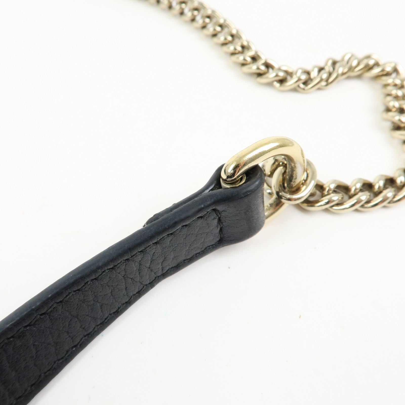 GUCCI Interlocking G Leather Chain Shoulder Bag Black 510304