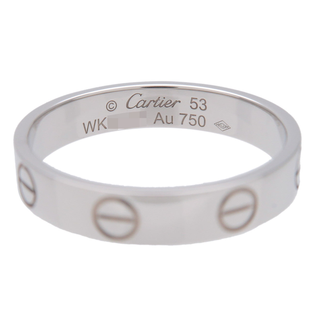 Cartier Mini Love Ring K18WG 750WG White Gold #53 US6.5 EU53