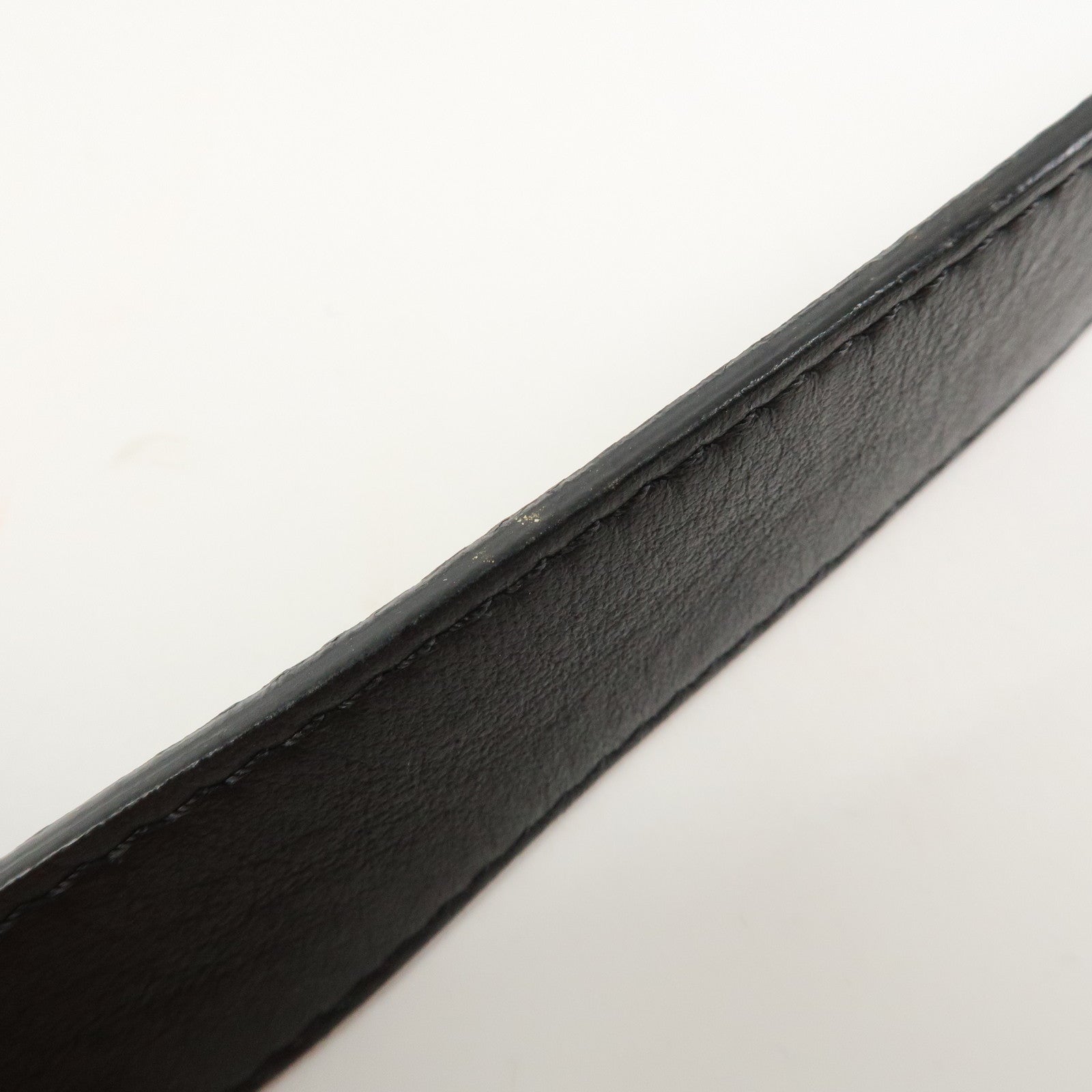 FENDI Zucca Leather Canvas Baguette Slim Clutch Bag Black 7M0295 Used