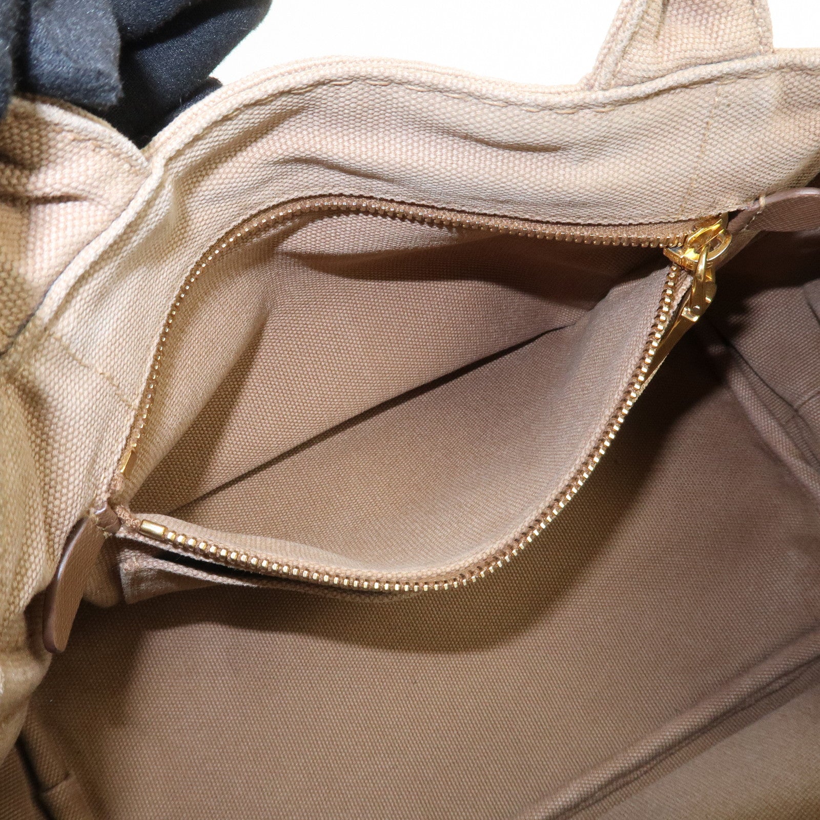 PRADA Logo Canapa Mini Canvas 2Way Bag Hand Bag Beige 1BG439