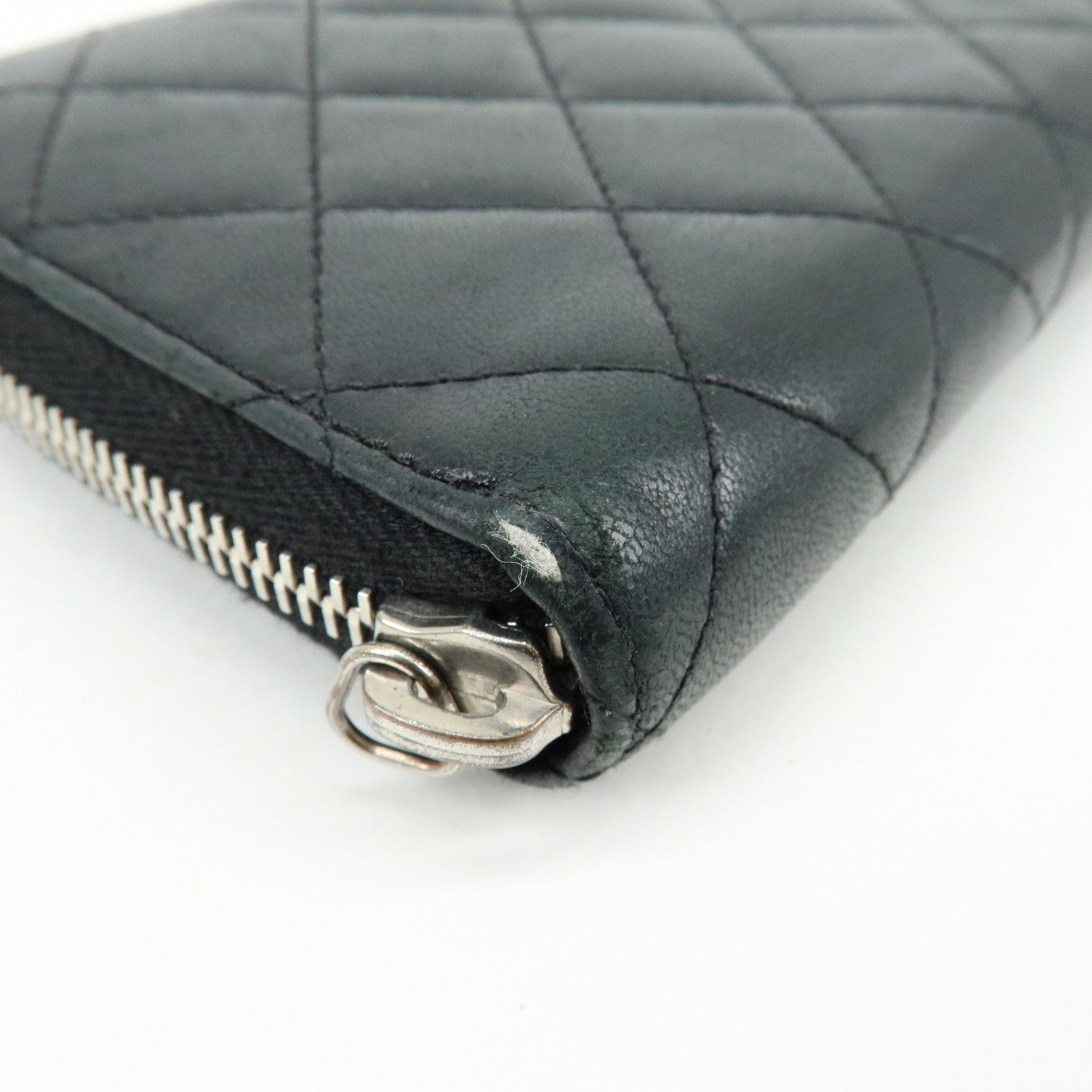 CHANEL Matelasse COCO Mark Round Zippy Long Wallet Black A50097