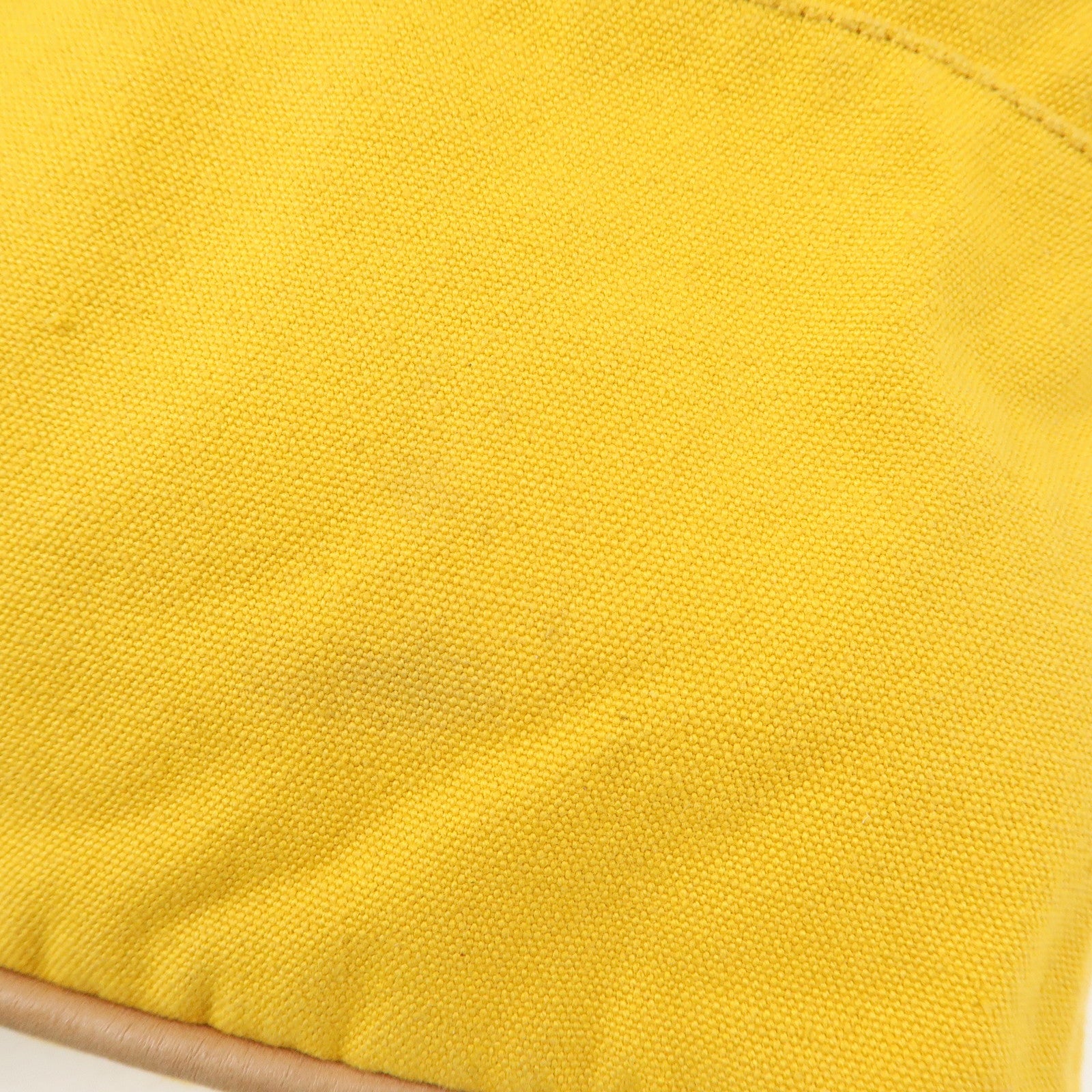 HERMES Bolide MM Canvas Leather Pouch Cosmetic Pouch Yellow