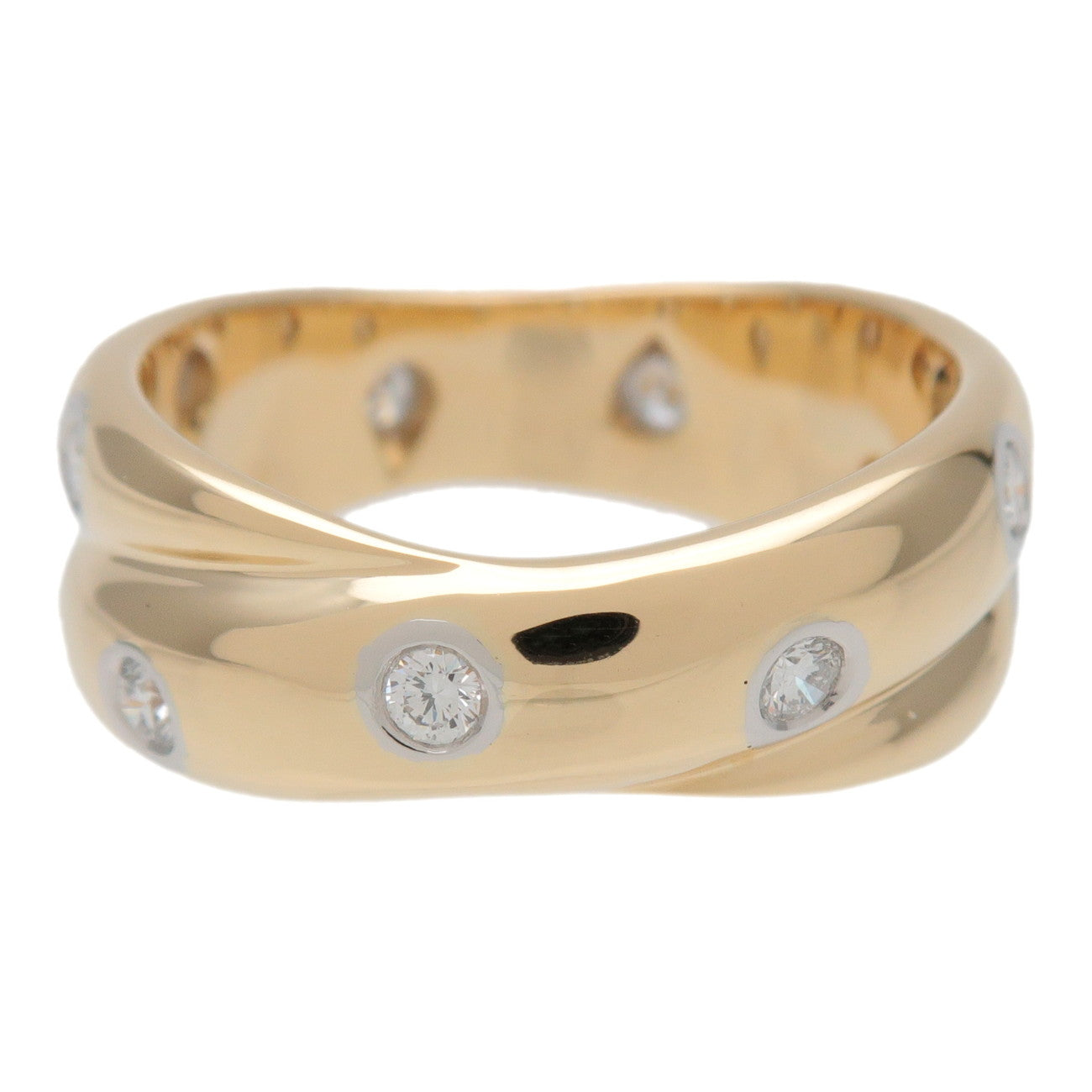 Tiffany & Co Dots Twist Diamond Ring 750YG PT950 US5.5 EU50 HK11