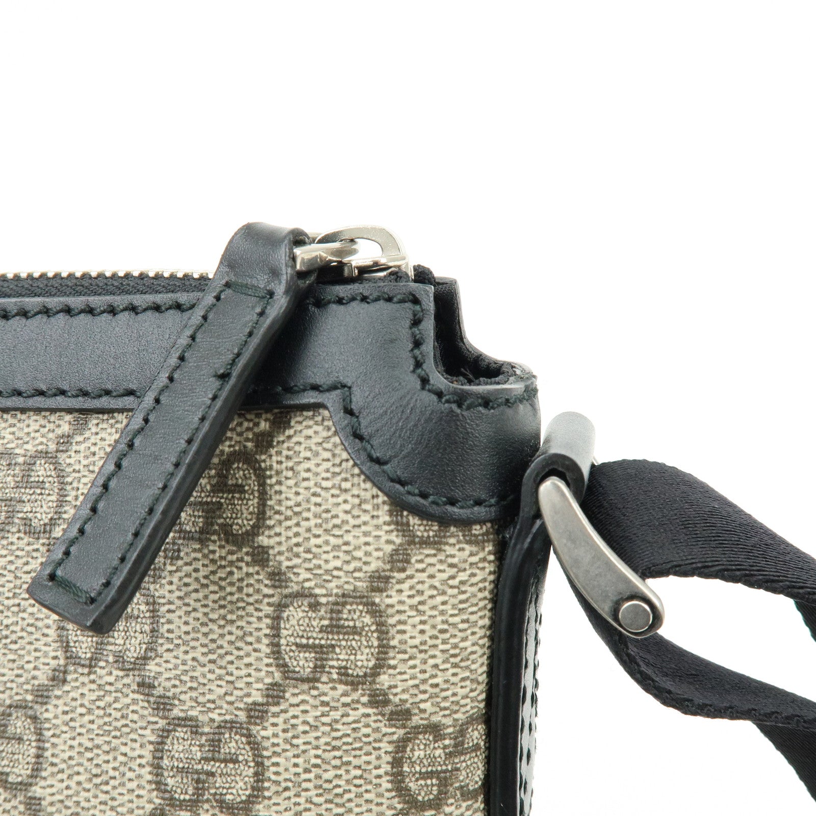 GUCCI Sherry GG Supreme Leather Shoulder Crossbody Bag Beige 471454