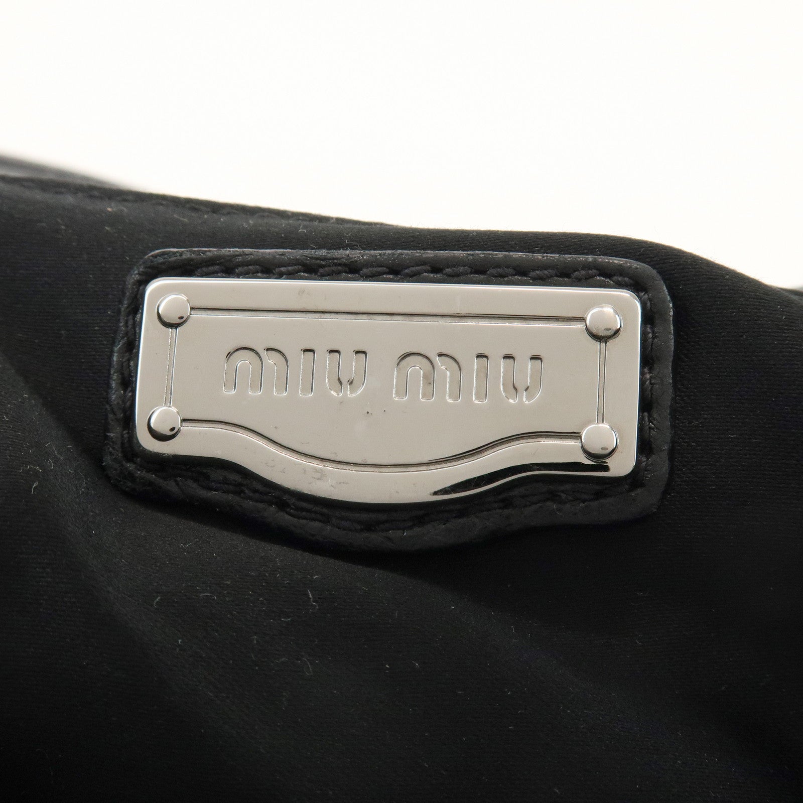 MIU MIU Matelasse Leather 2Way Bag Hand Bag Shoulder Bag Black