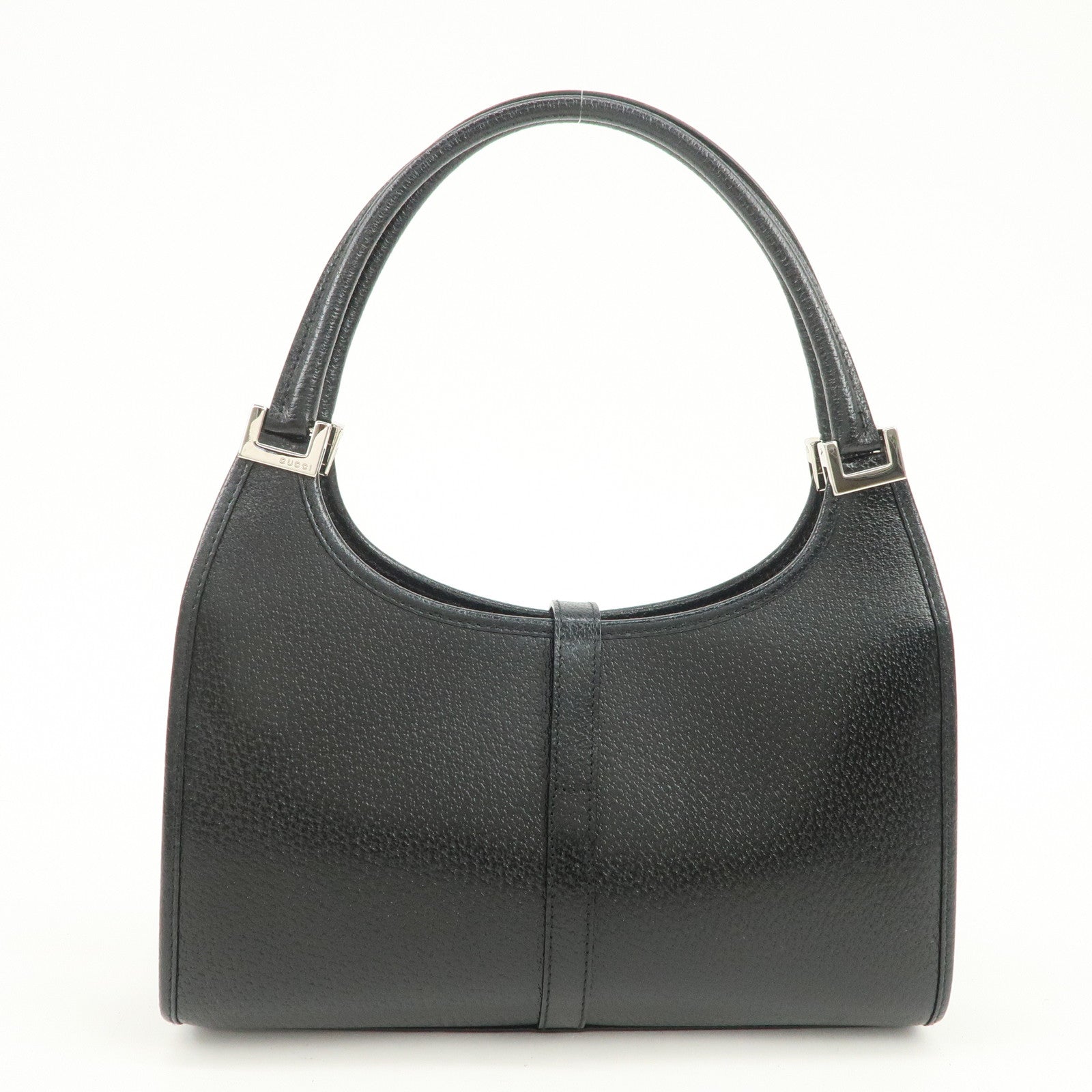 GUCCI Jackie Leather Hand Bag Black 002.1068