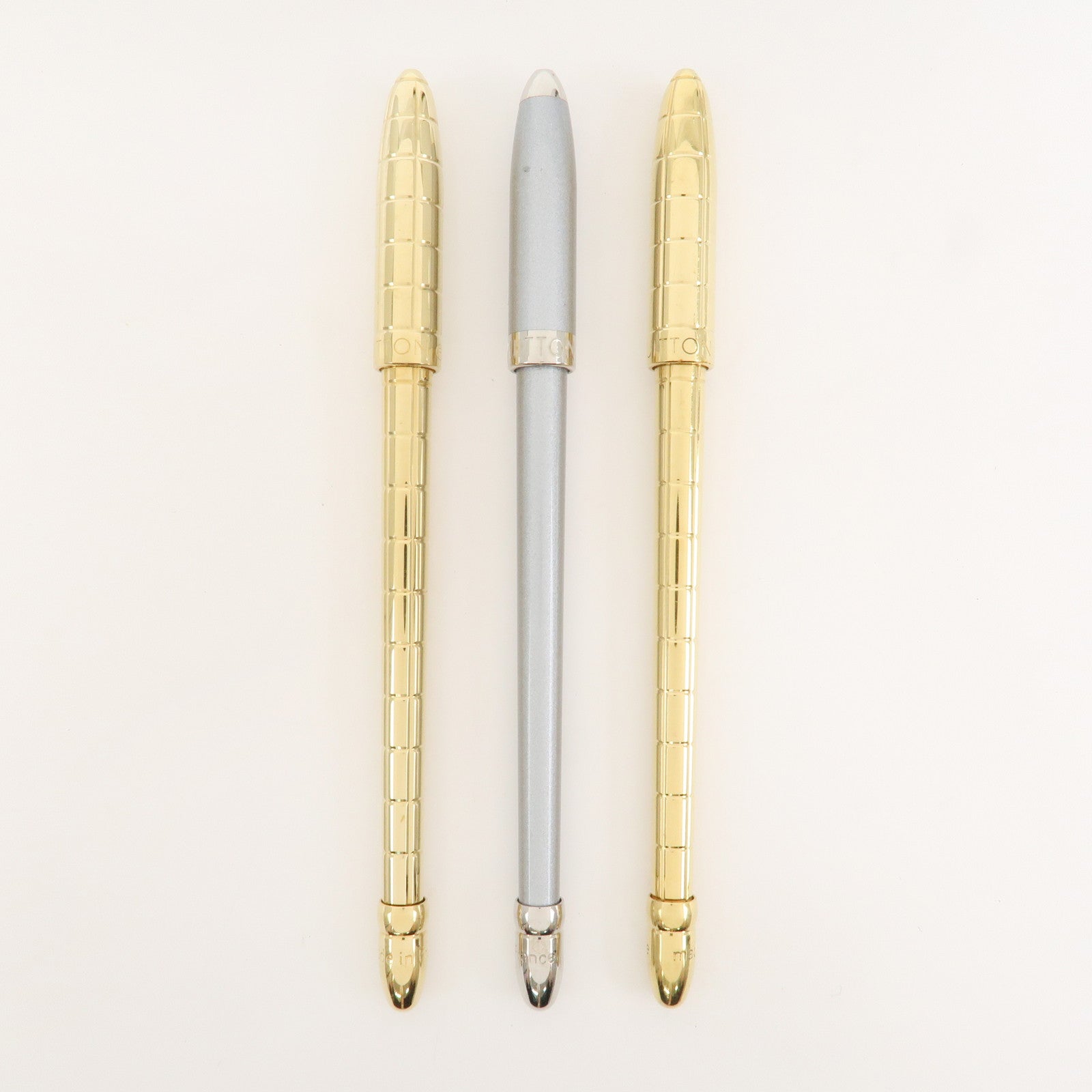 Louis Vuitton Stilo Agenda Set of 3 BallpointPen Gold Silver N75007