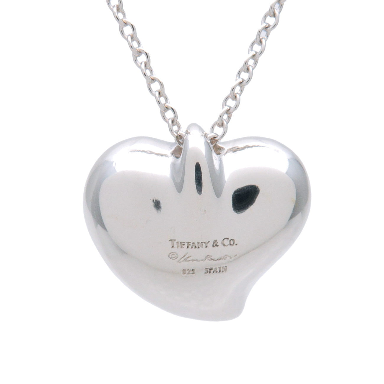 Tiffany&Co. Full Heart Pendant Necklace SV925 Silver