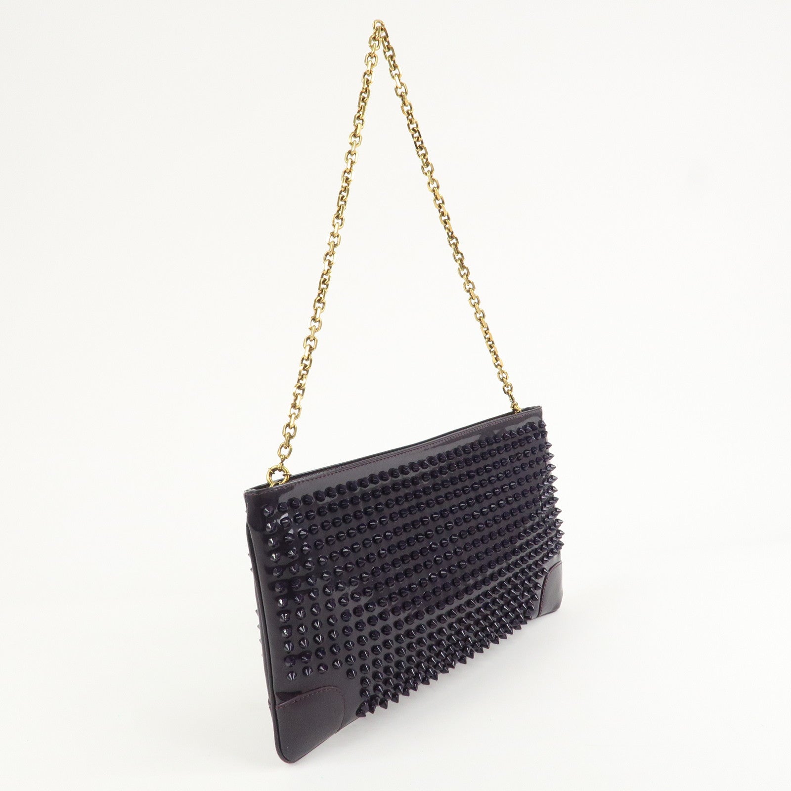 Christian Louboutin Vinyl 2Way Bag Chain Shoulder Bag Purple