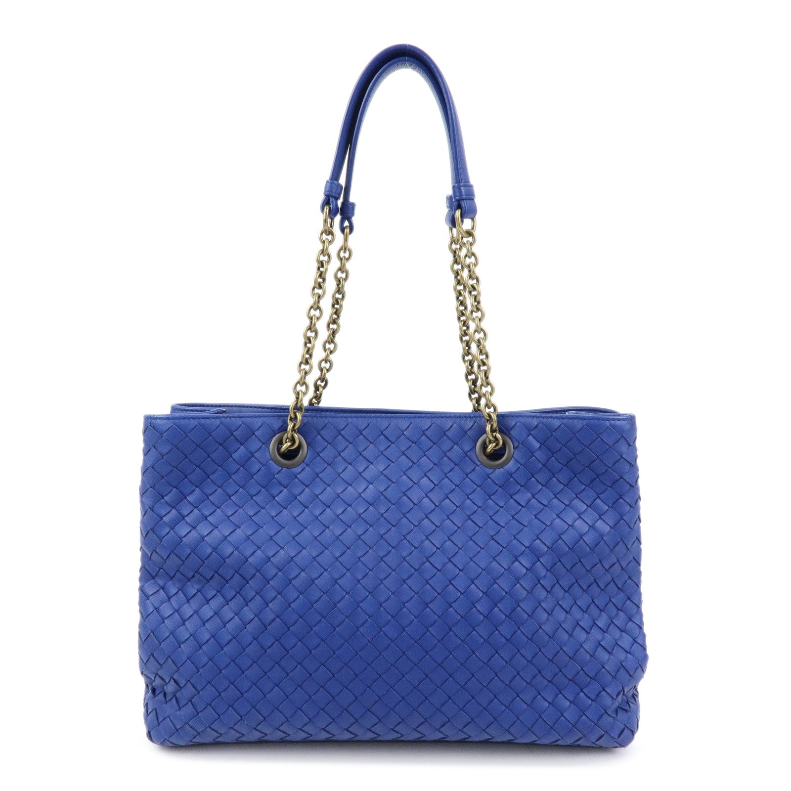 BOTTEGA VENETA Intrecciato Nappa Leather Tote Bag Shoulder Bag Blue