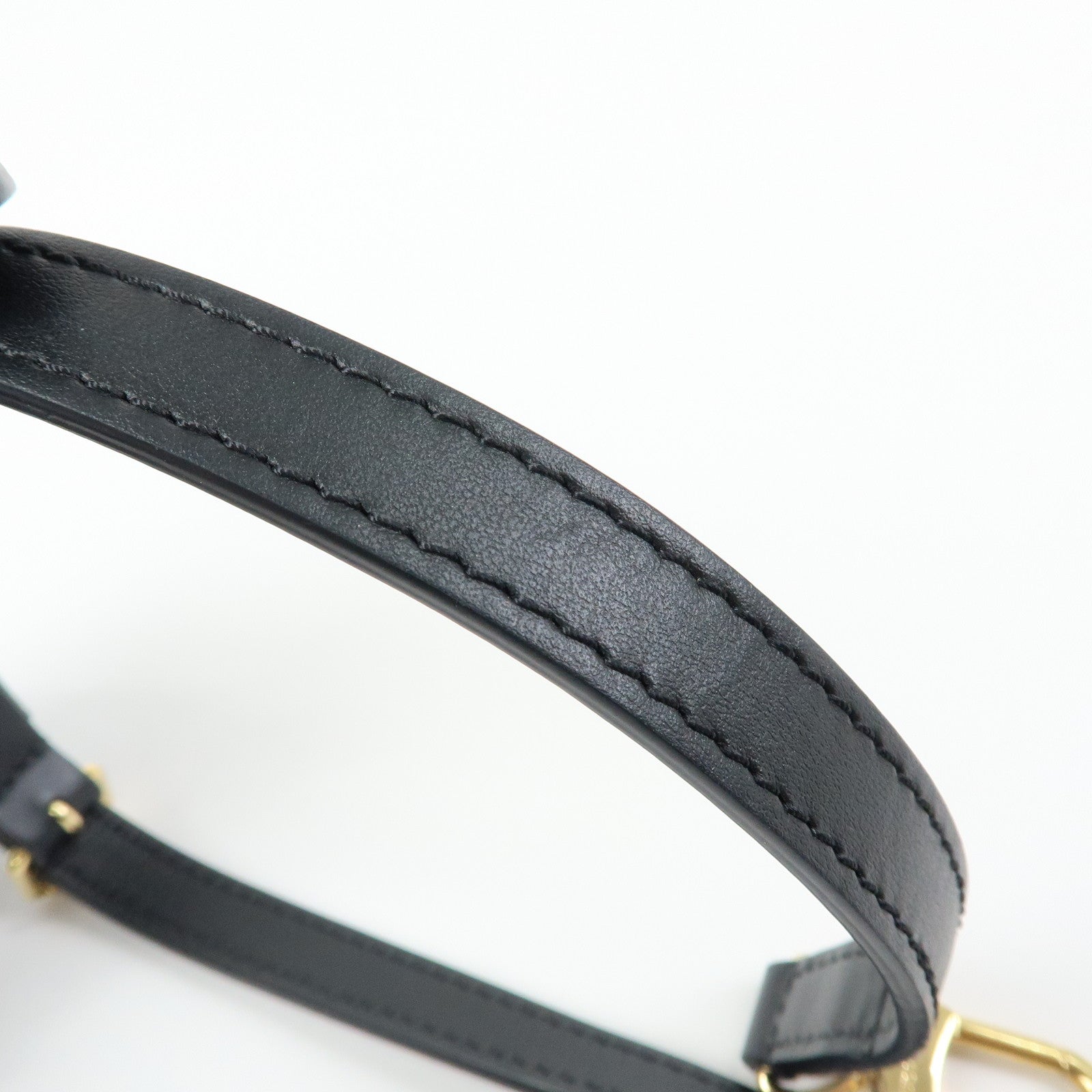 Louis Vuitton Leather Adjustable Shoulder Strap 120cm 1.5cm Black