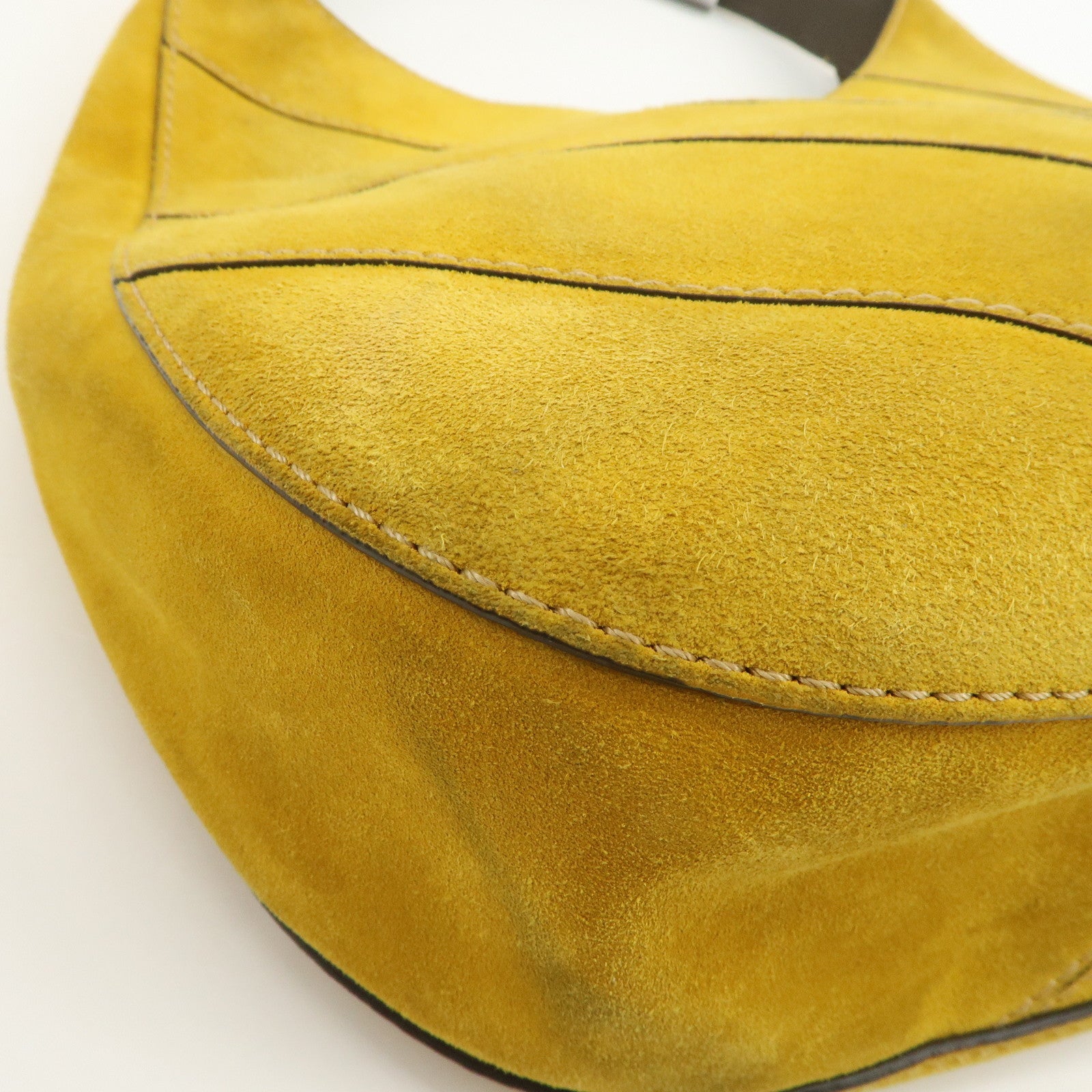 JIMMY CHOO Suede Leather Shoulder Bag Hand Bag Yellow