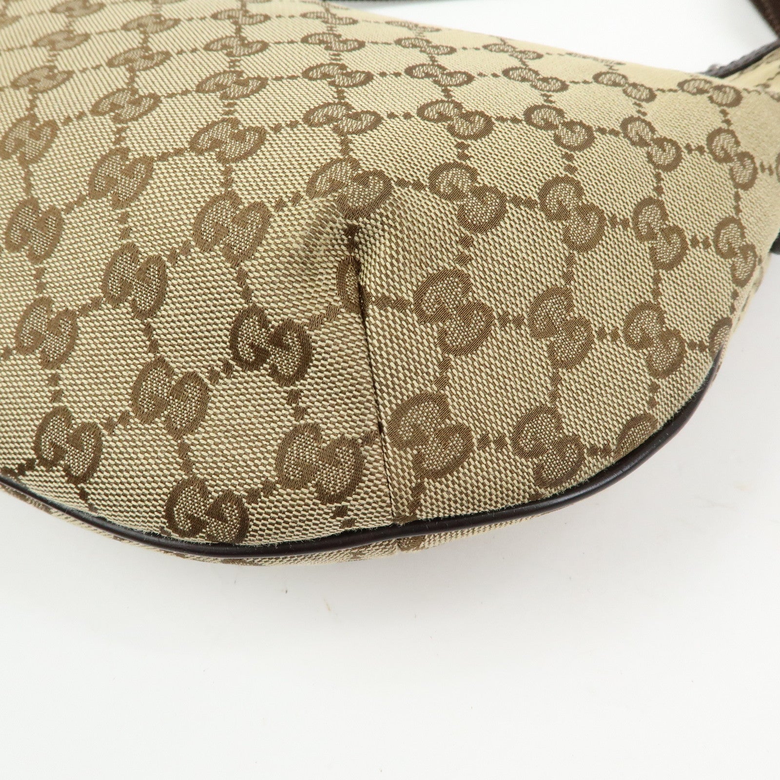 GUCCI GG Canvas Leather Shoulder Bag Crossbody Bag Beige 181092