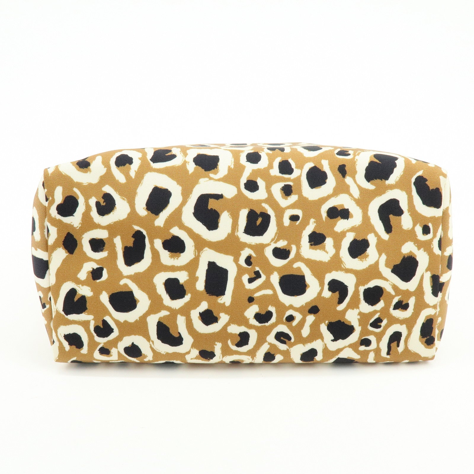 GUCCI Leopard Canvas Leather Tote Bag Hand Bag Beige Black 282439