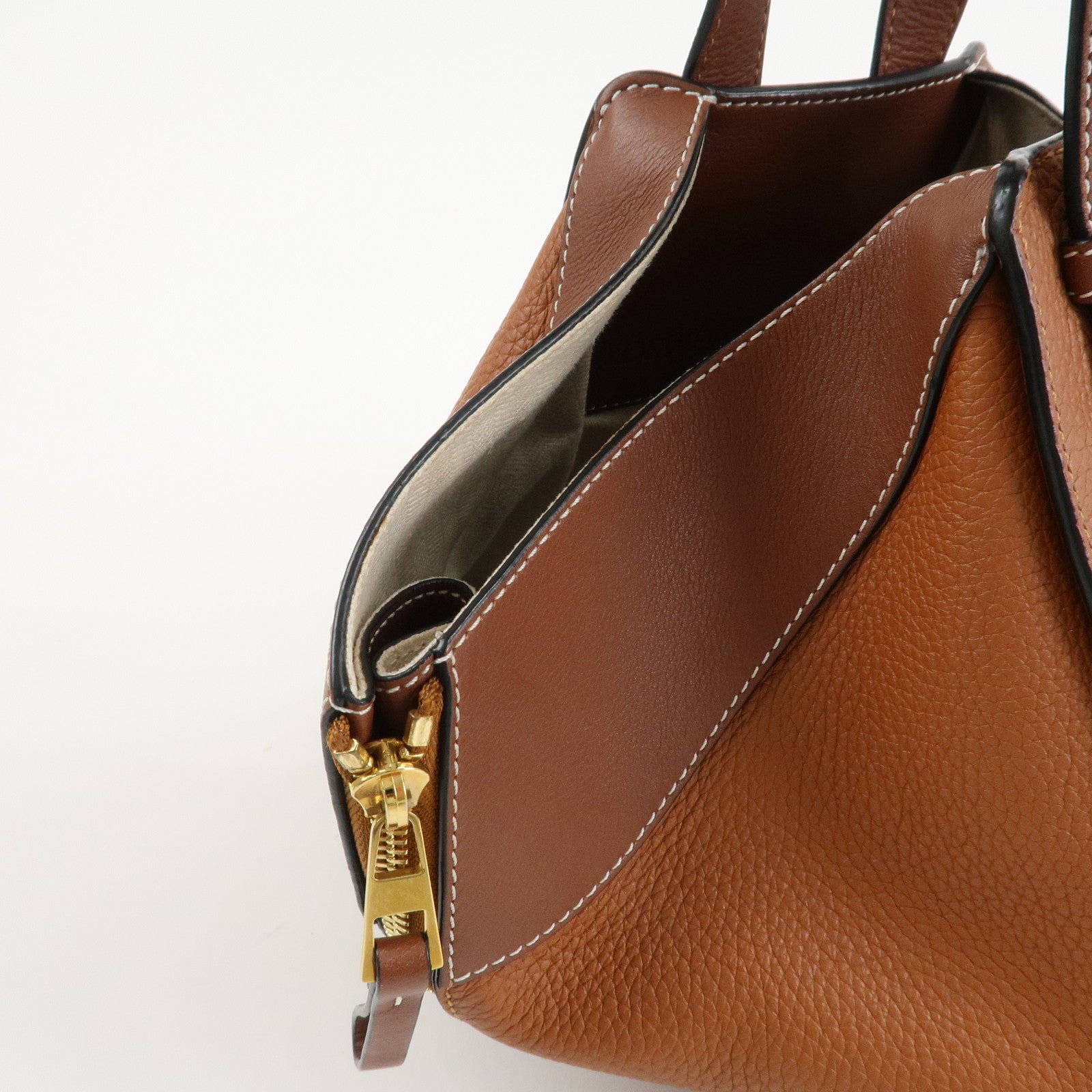 LOEWE Anagram Leather Hammock Small Shoulder Bag Brown Used