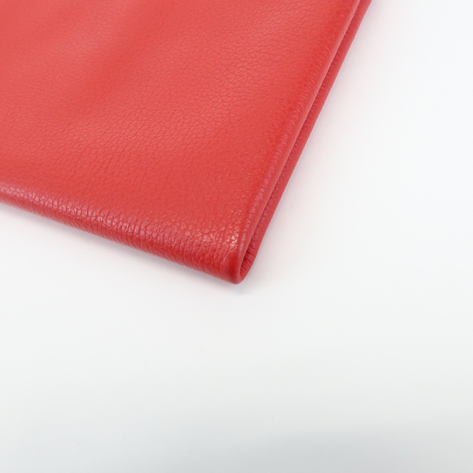 HERMES Logo Leather Atout PM Pouch Cosmetic Pouch Red