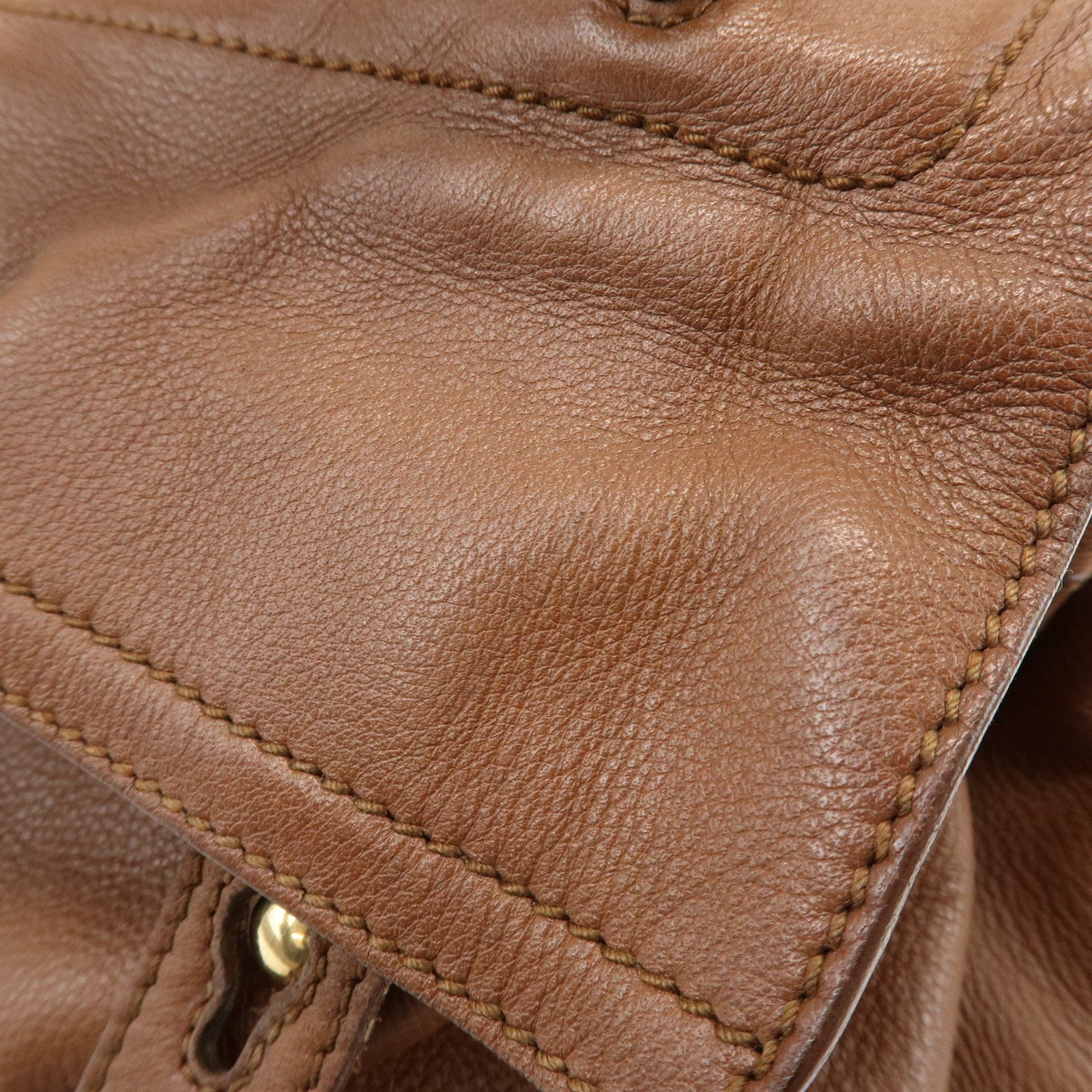 SAINT LAURENT PARIS Muse Two Leather Canvas Hand Bag Brown 229680