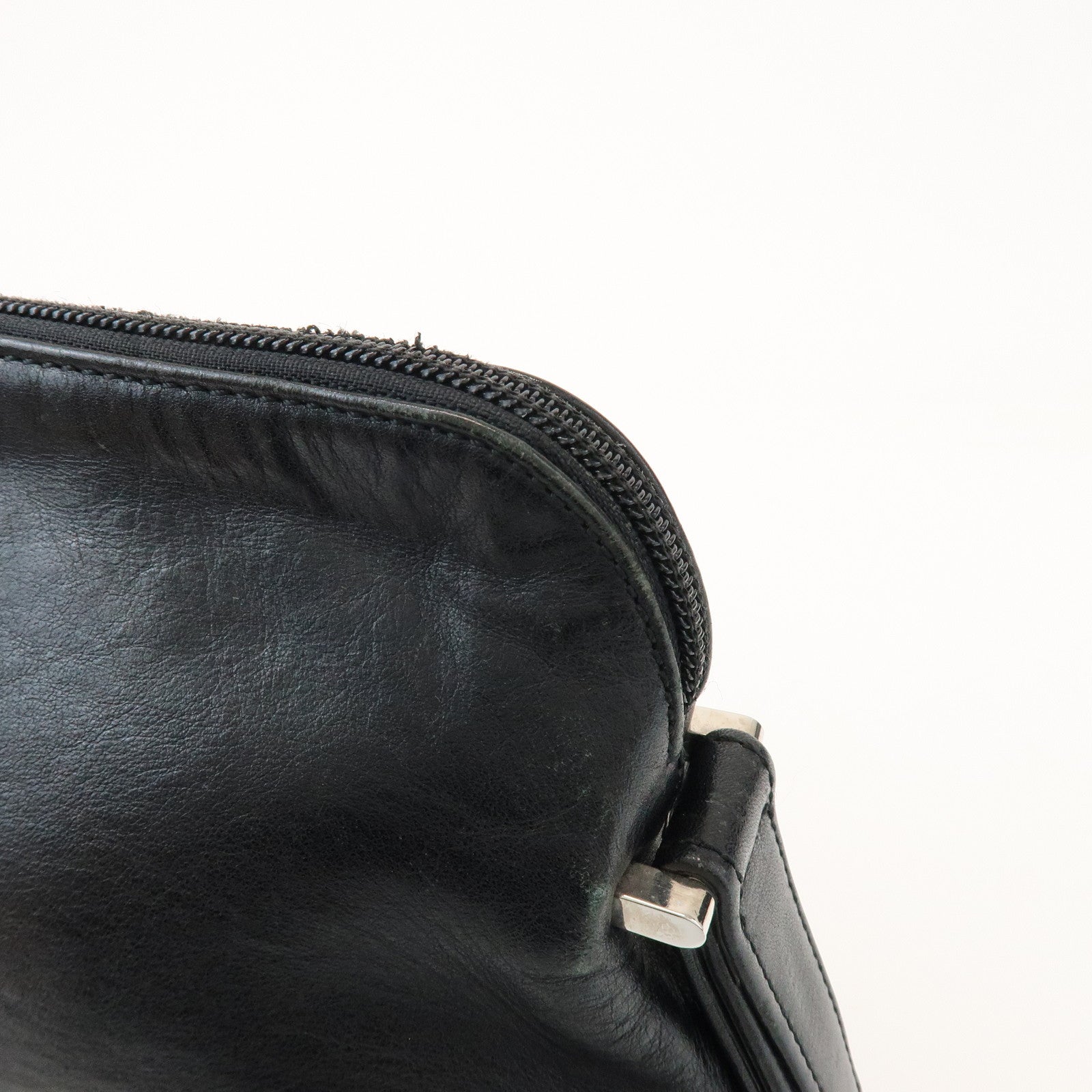 LOEWE Anagram Logo Leather Clutch Bag Black