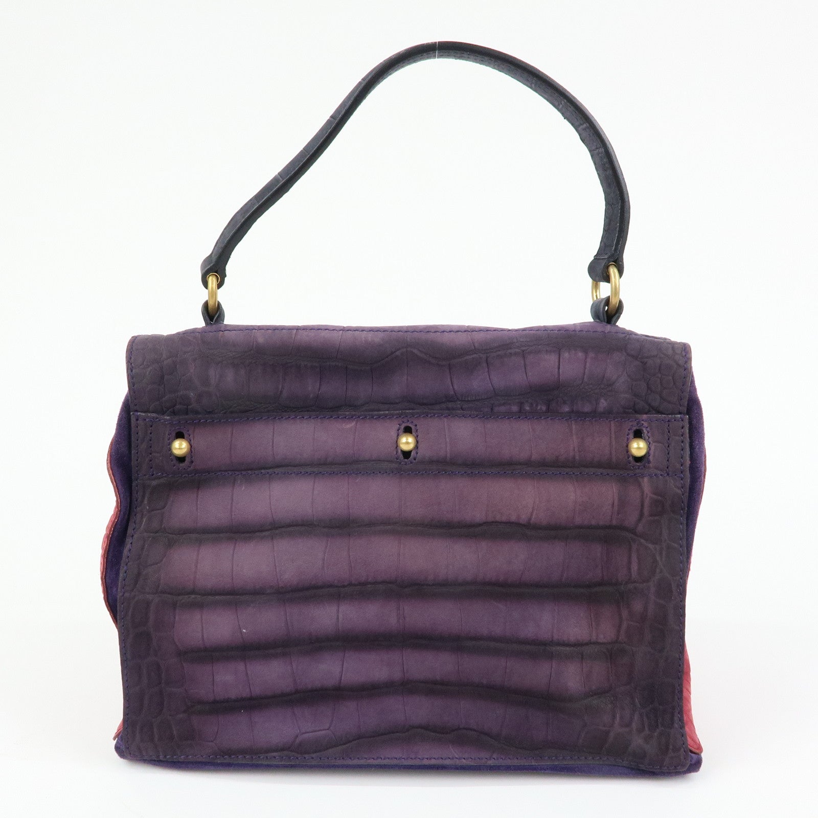 SAINT LAURENT PARIS Muse Two Suede Leather 2way Bag Purple Pink