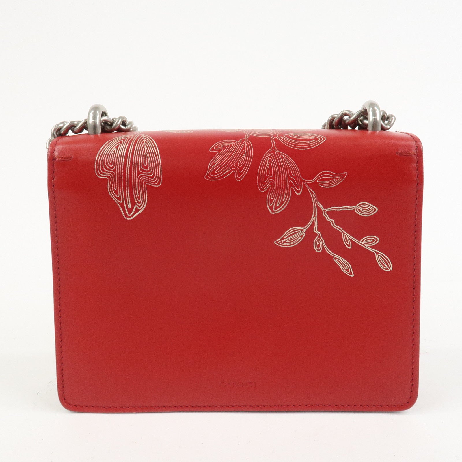 GUCCI Dionysus Leather Small Shoulder Bag Red 421970