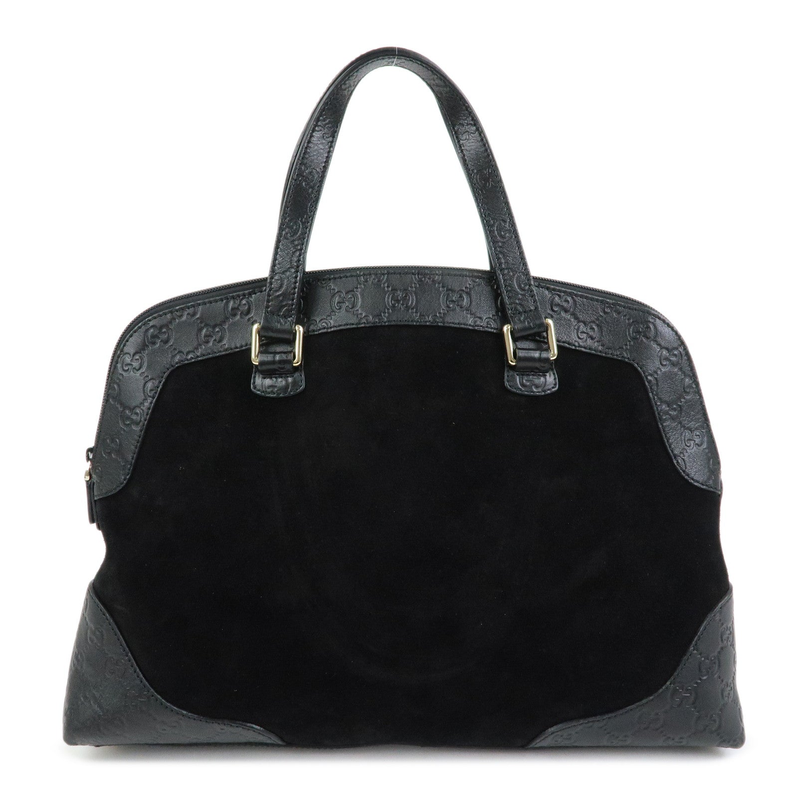 GUCCI Guccissima Leather Suede Hand Bag Shoulder Bag Black 295530