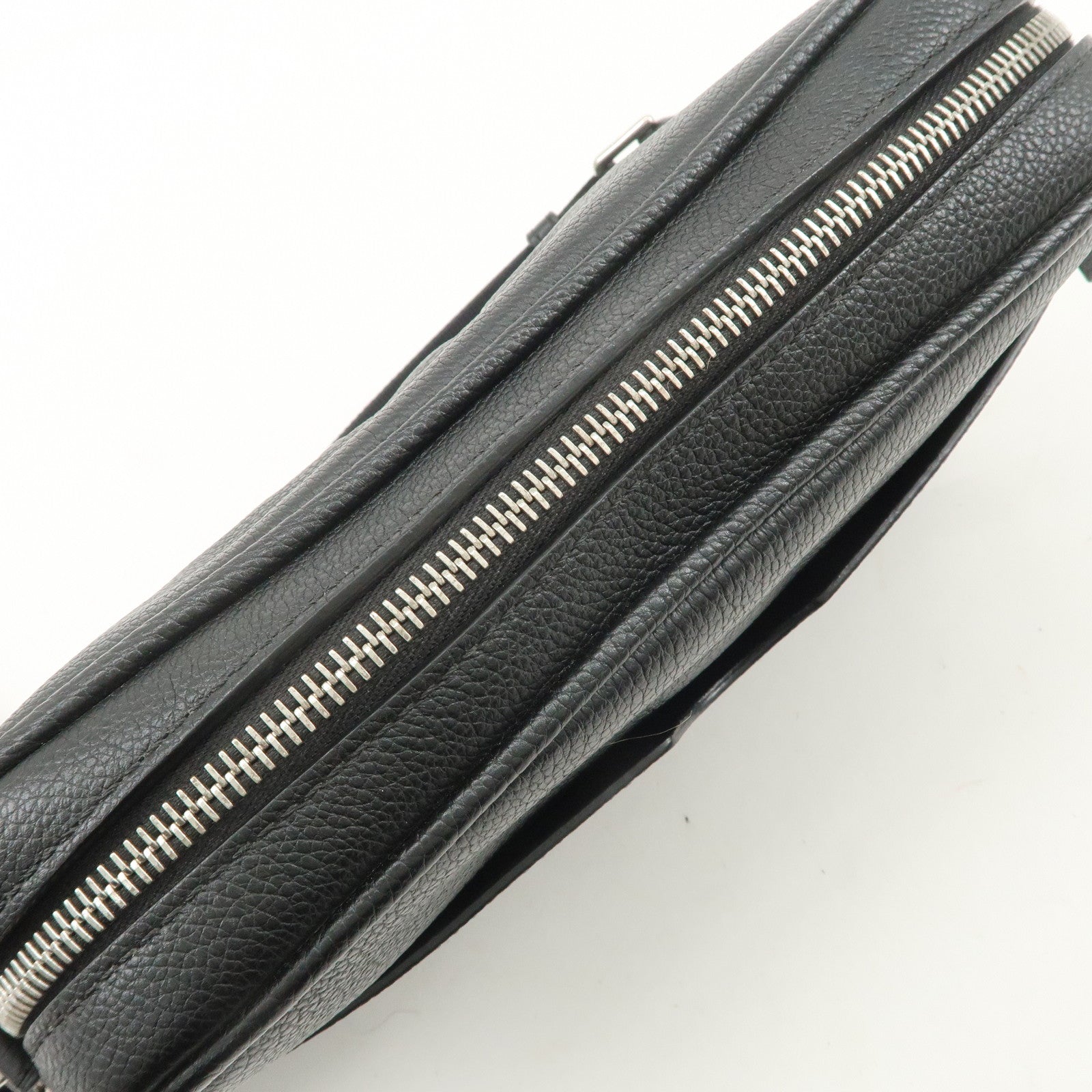 FENDI Logo Leather Camera Case Shoulder Bag Black 7M0286