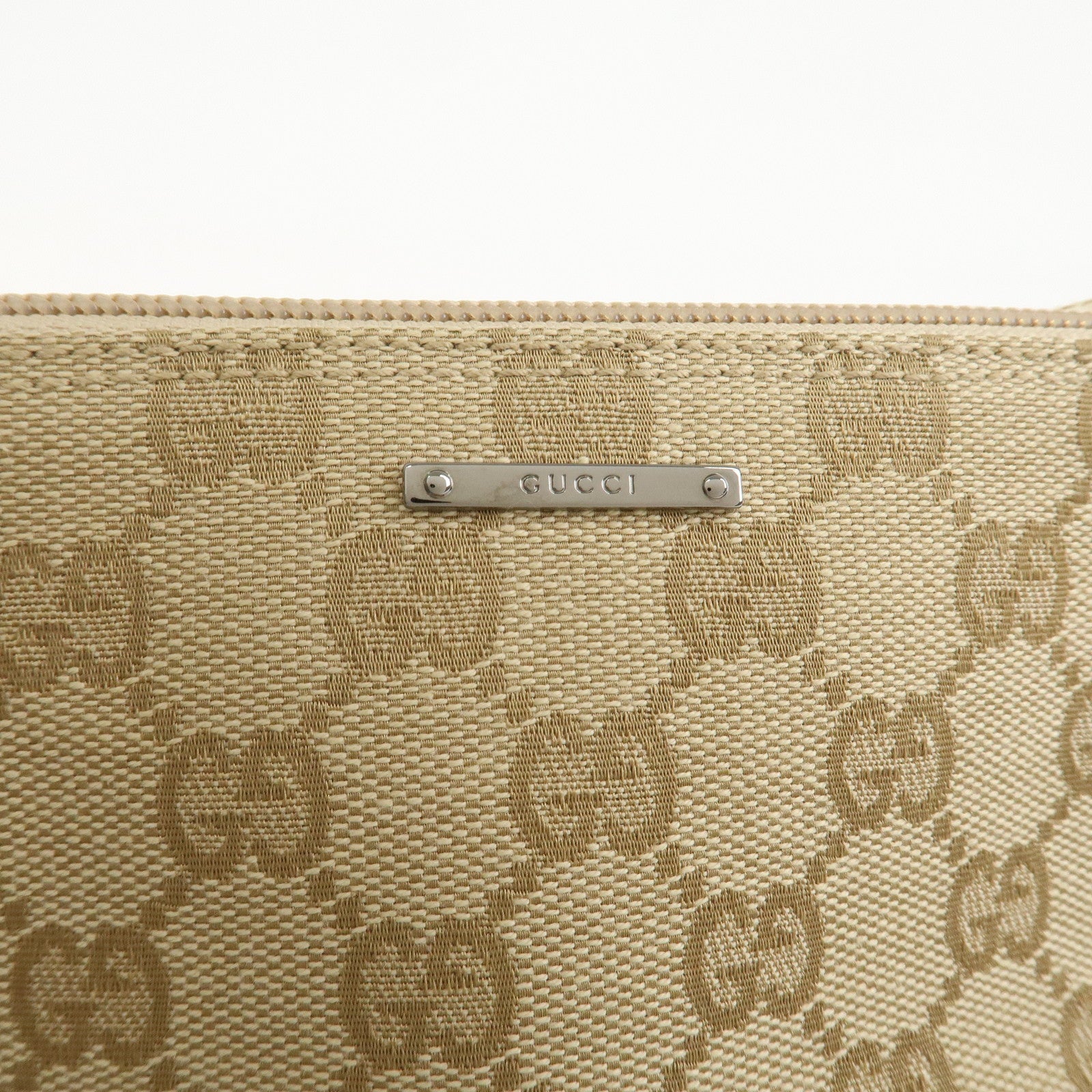 GUCCI Boat Bag GG Canvas Leather Hand Bag Beige 07198