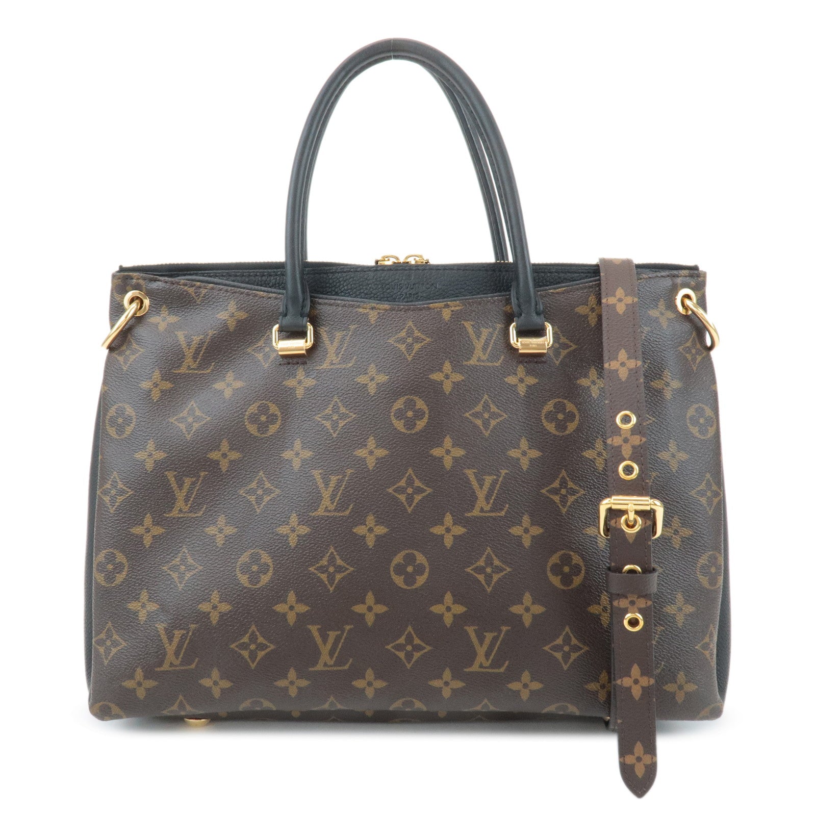 Louis Vuitton Monogram Pallas 2Way Hand Bag Noir M42756 Used