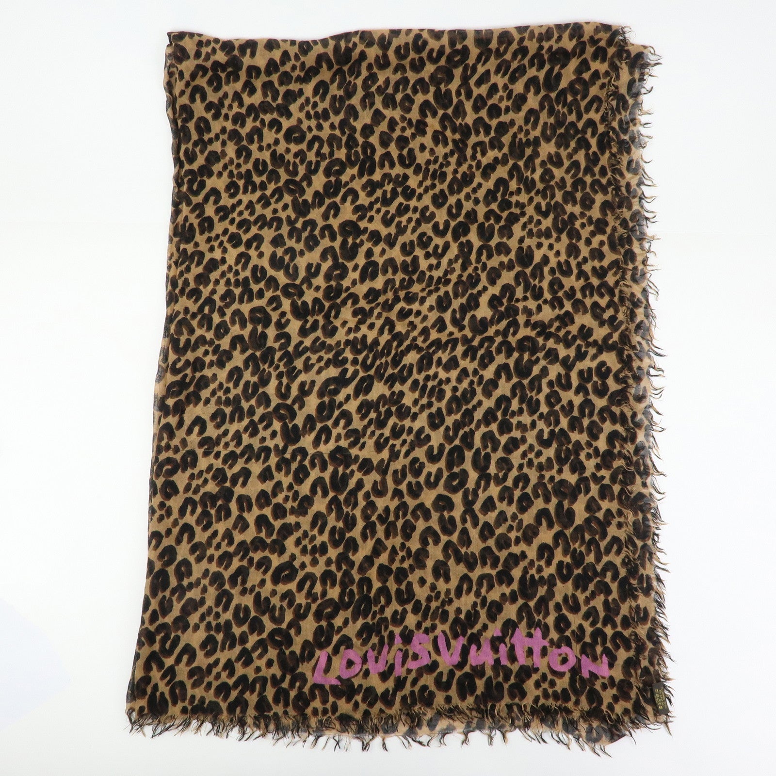 Louis Vuitton Etole Cashmere Silk Scarf Leopard Brown M72215