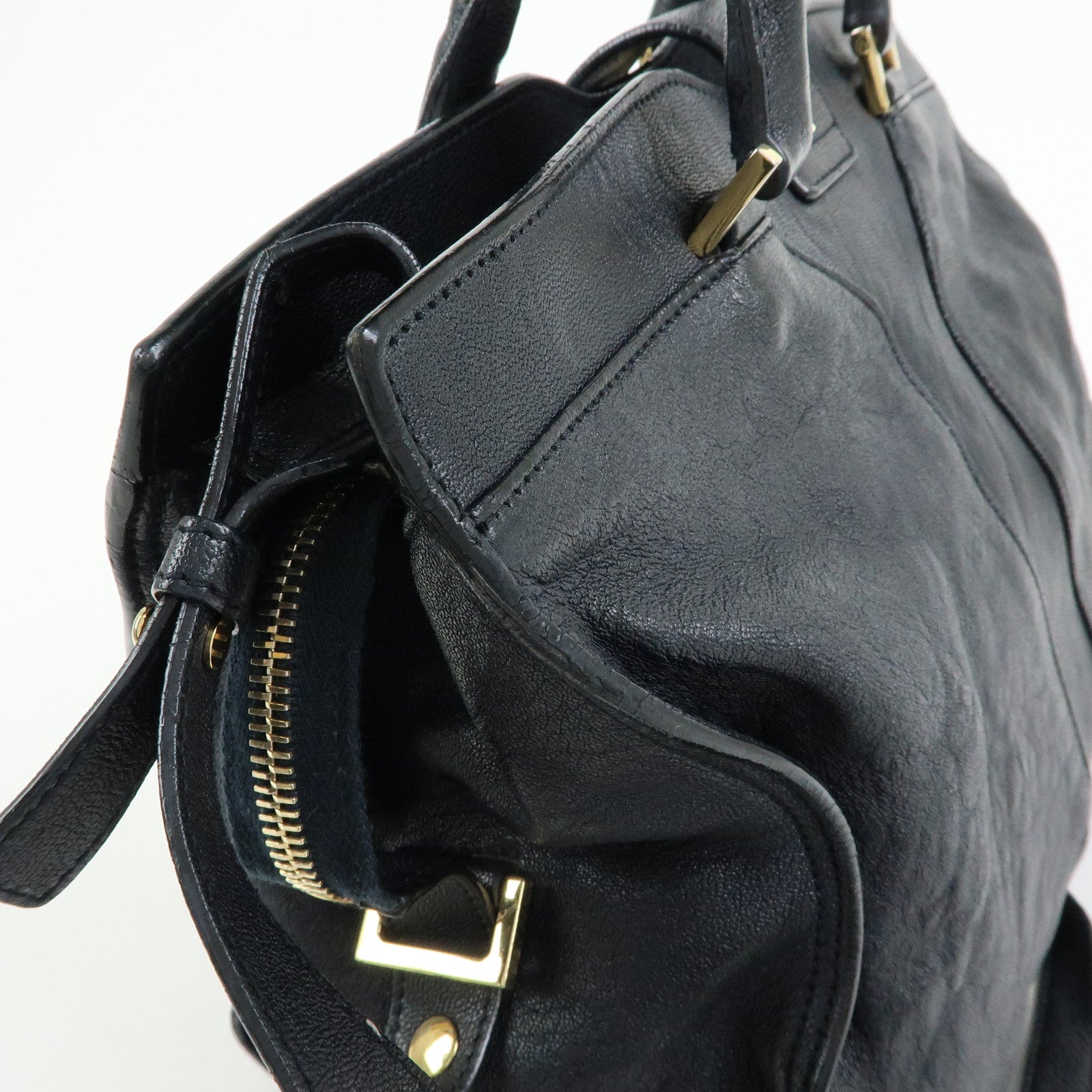 SAINT LAURENT PARIS Cabas Chyc Mini Y Line Leather 2WAY Bag 370699