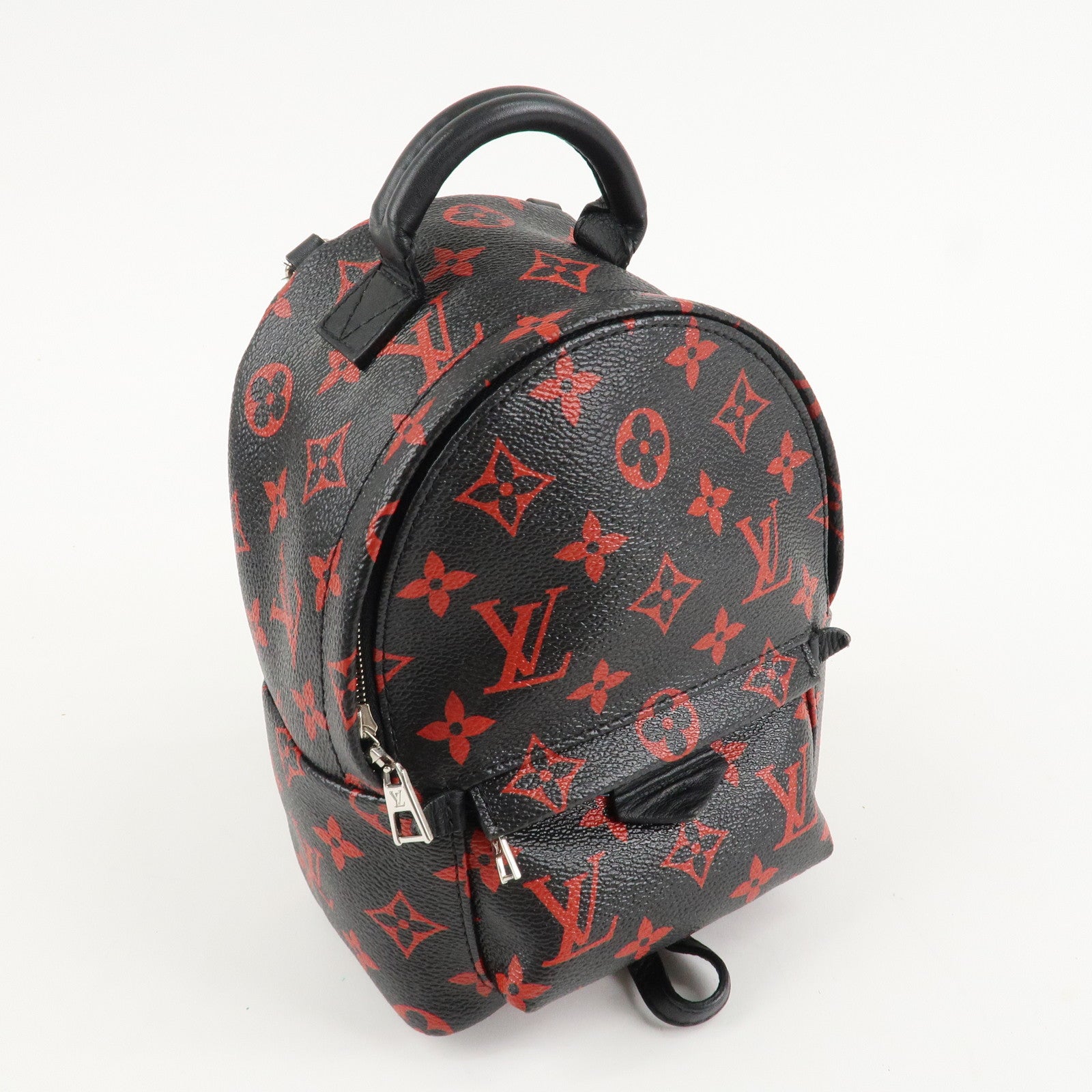 Louis Vuitton Monogram Palm Spring Canvas Mini Backpack Noir Red M41457 Used