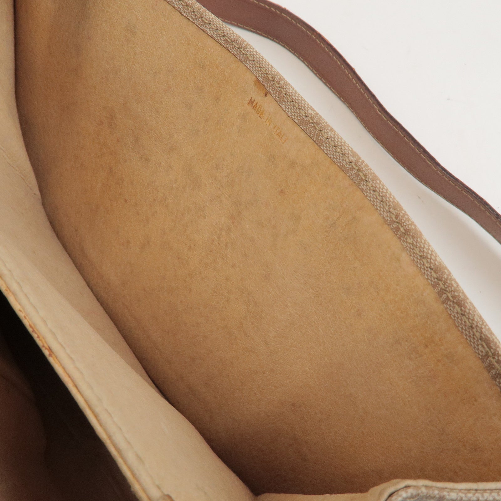 CELINE Macadam PVC Leather Shoulder Bag Beige Brown