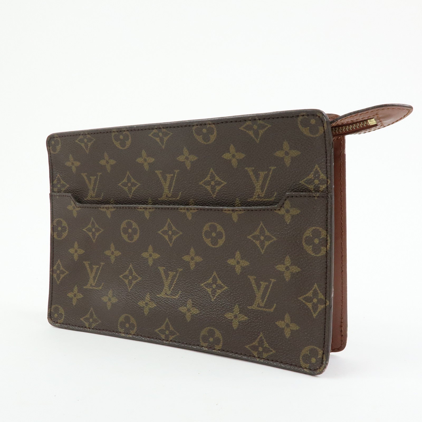 Louis Vuitton Monogram Pochette Homme Clutch Bag Brown M51795