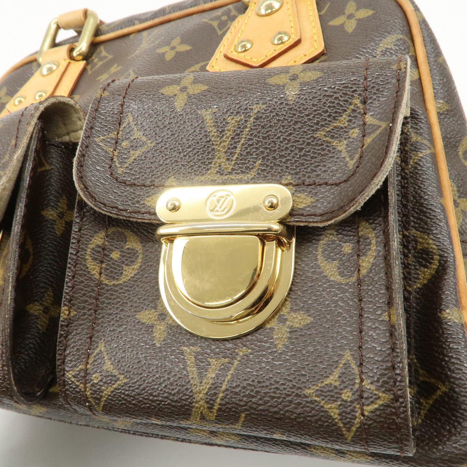 Louis Vuitton Monogram Manhattan PM Hand Bag Brown M40026