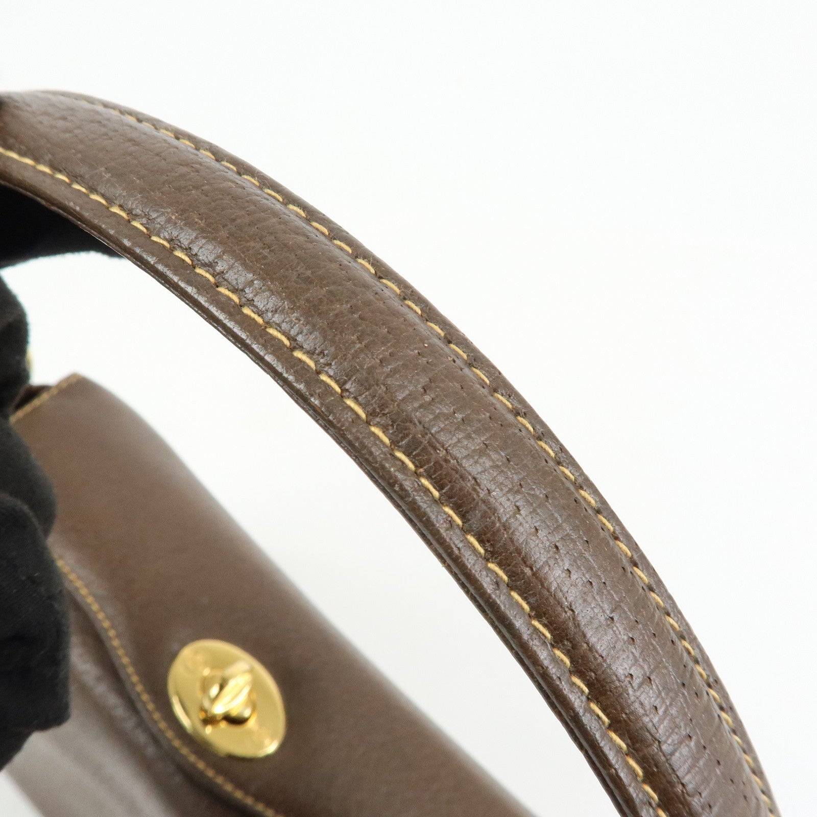 GUCCI Old Gucci Leather Hand Bag Brown 000・406・0025