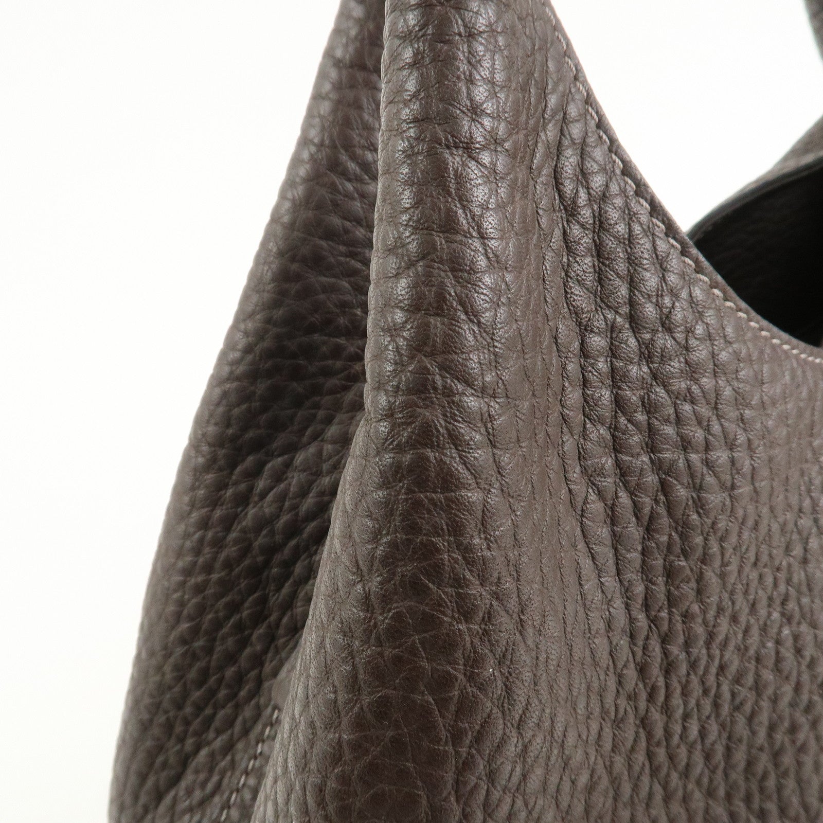 TOD'S Logo Leather Shoulder Bag Hand Bag Brown