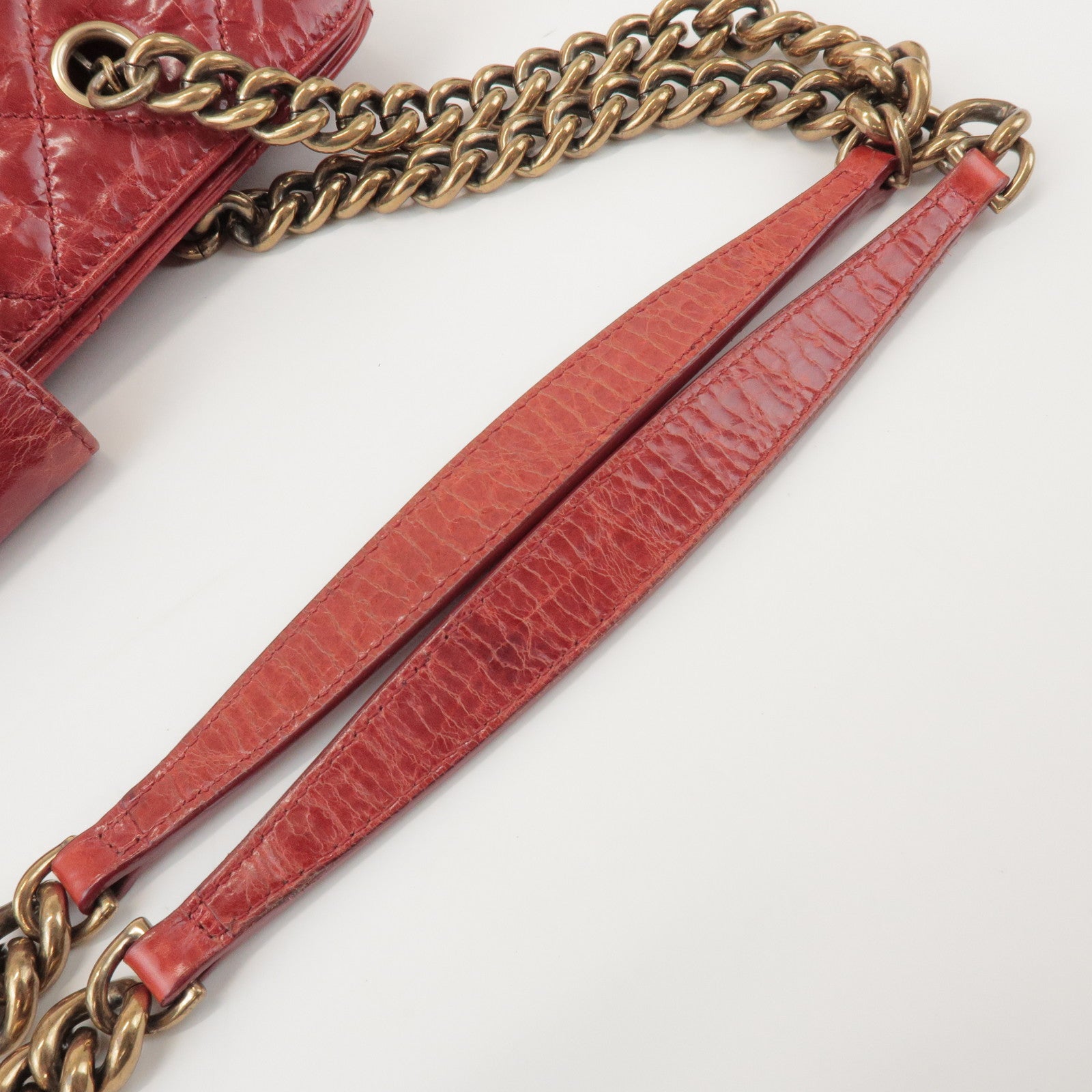CHANEL CHANEL 2.55 Leather Chain Shoulder Bag Hand Bag Red