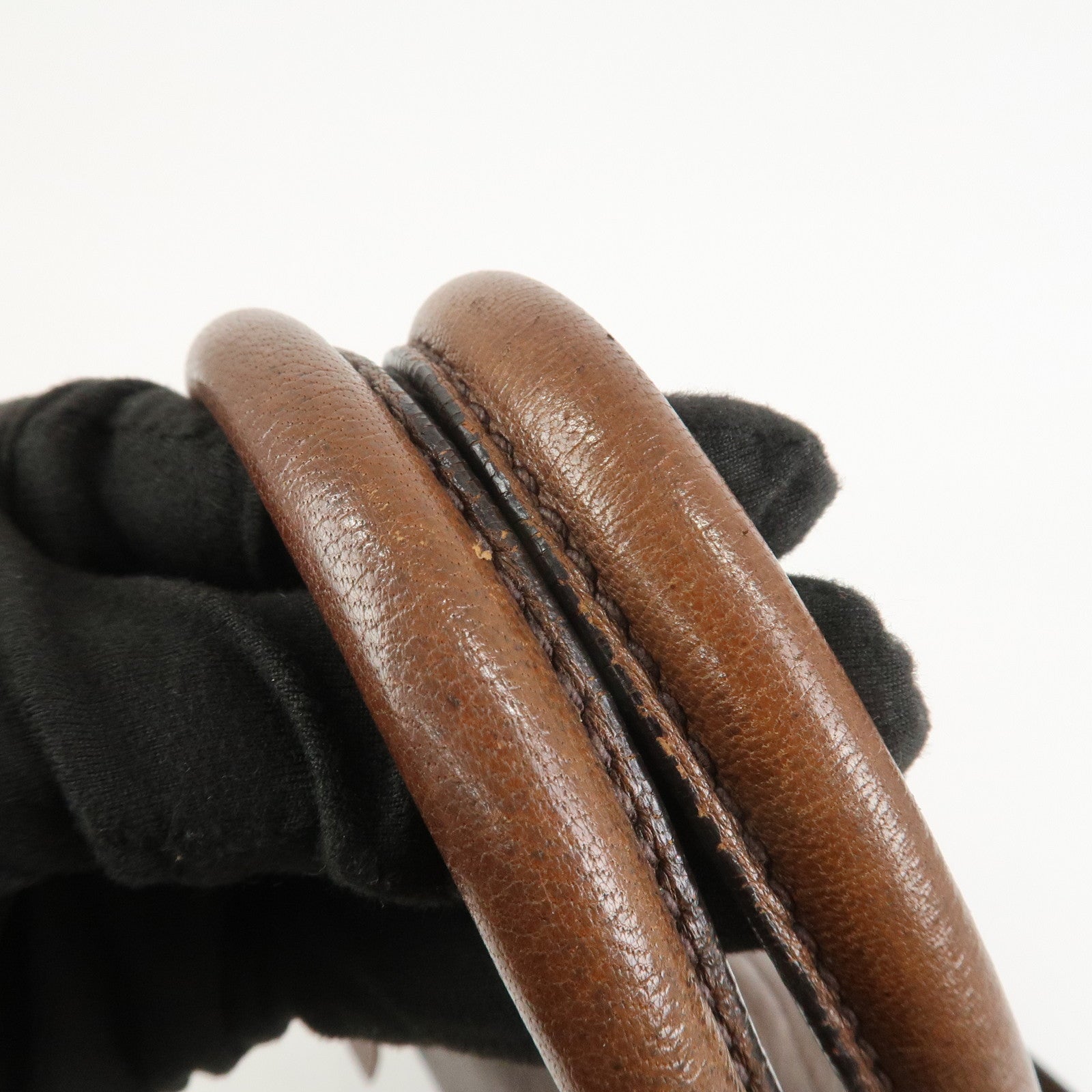 PRADA Leather 2Way Bag Hand Bag Shoulder Bag Crosbody Bag Brown